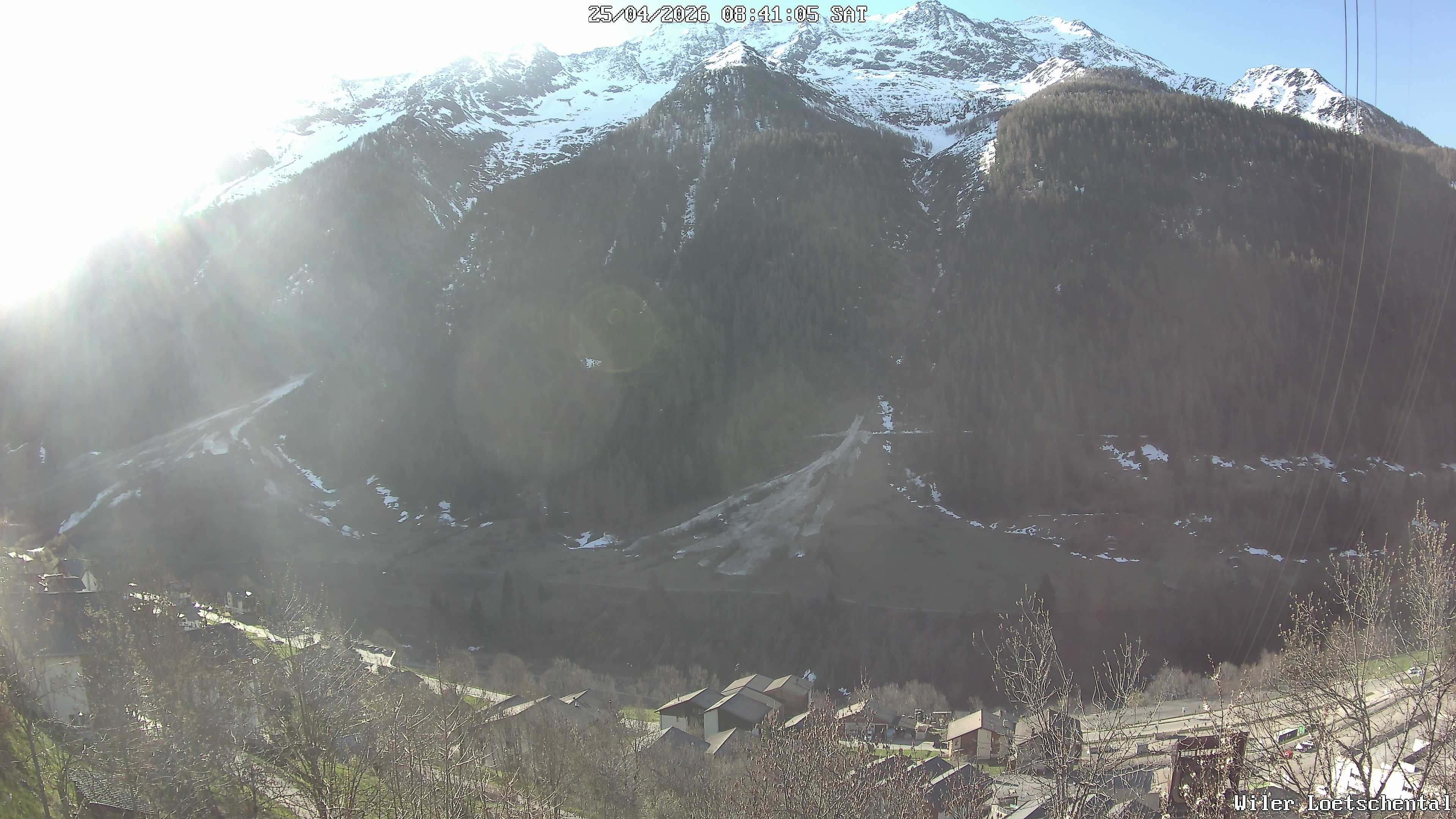 Archived image Webcam Lötschental Valley - View Wilerhorn and Bietschhorn