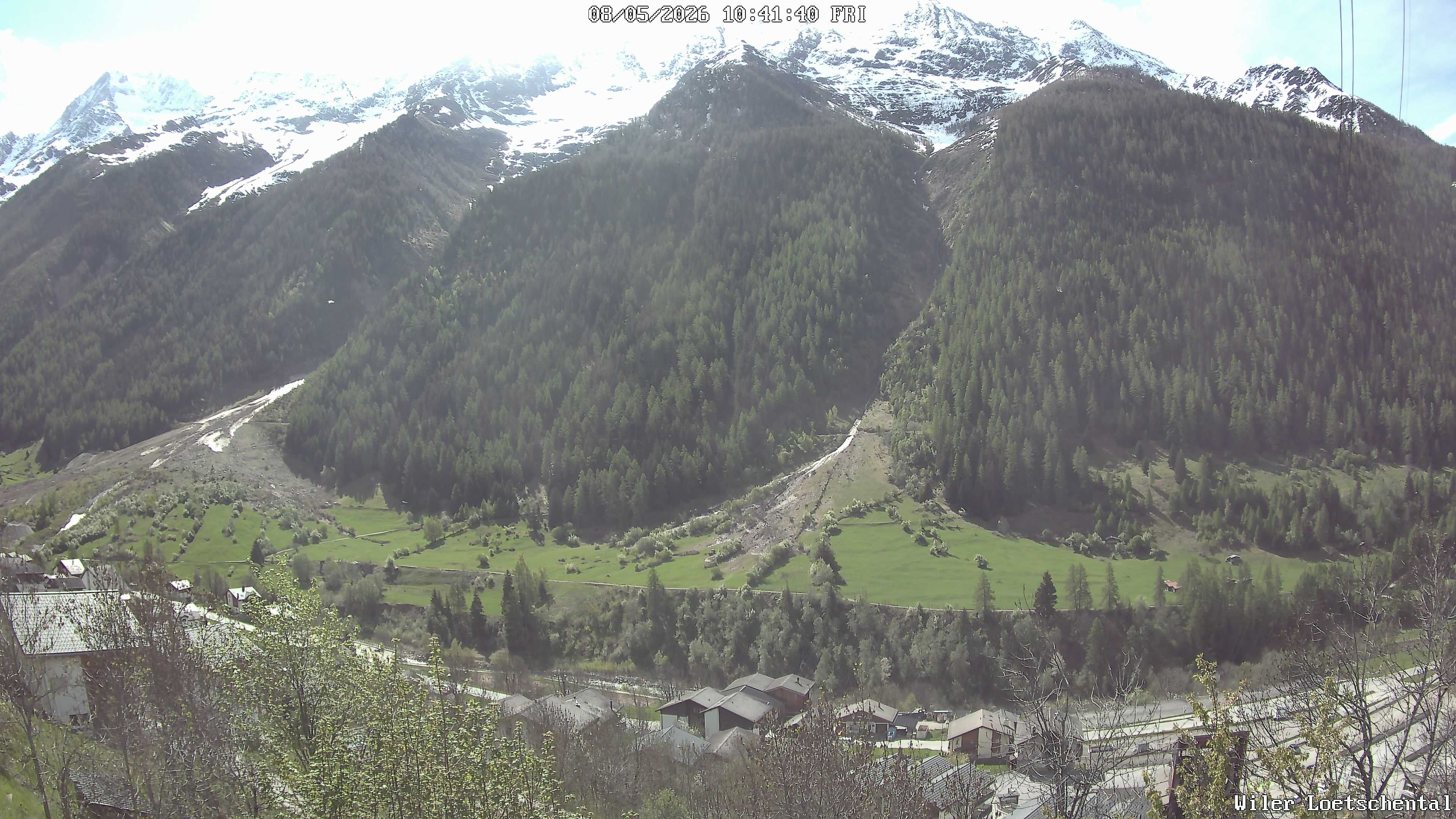 Archived image Webcam Lötschental Valley - View Wilerhorn and Bietschhorn