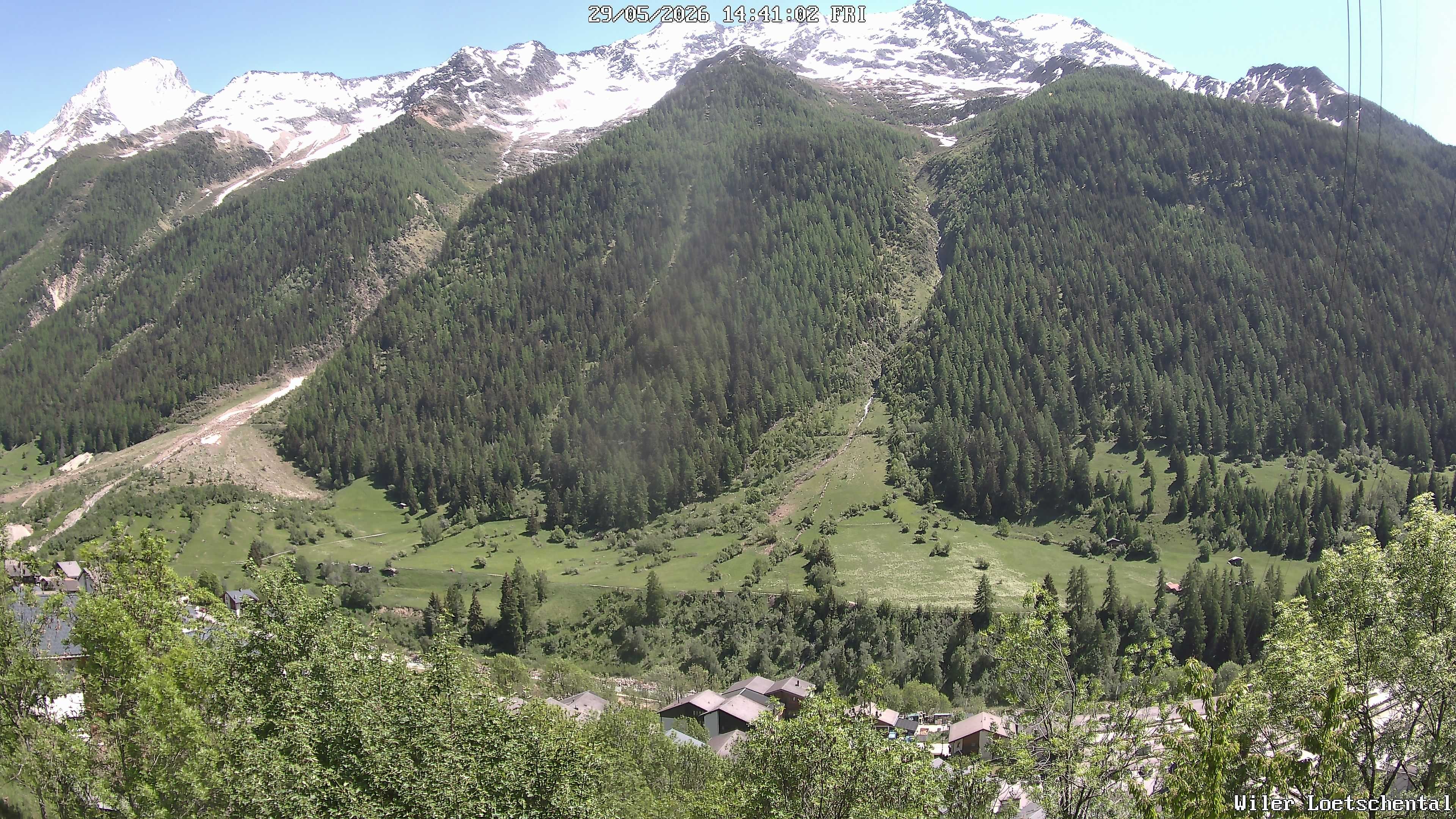 Archiv Foto Webcam Lötschental: Blick auf Wilerhorn und Bietschhorn
