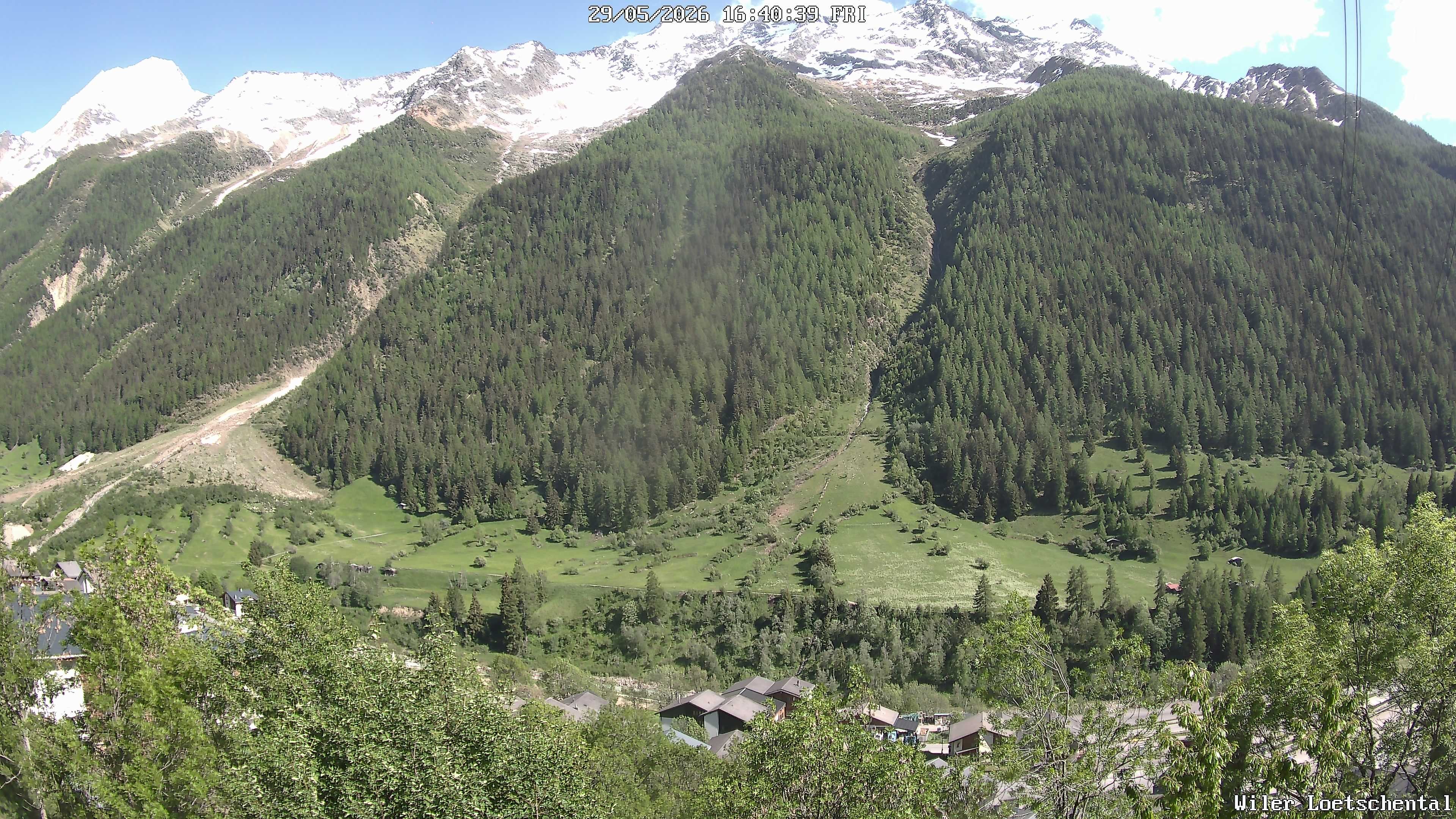 Archiv Foto Webcam Lötschental: Blick auf Wilerhorn und Bietschhorn