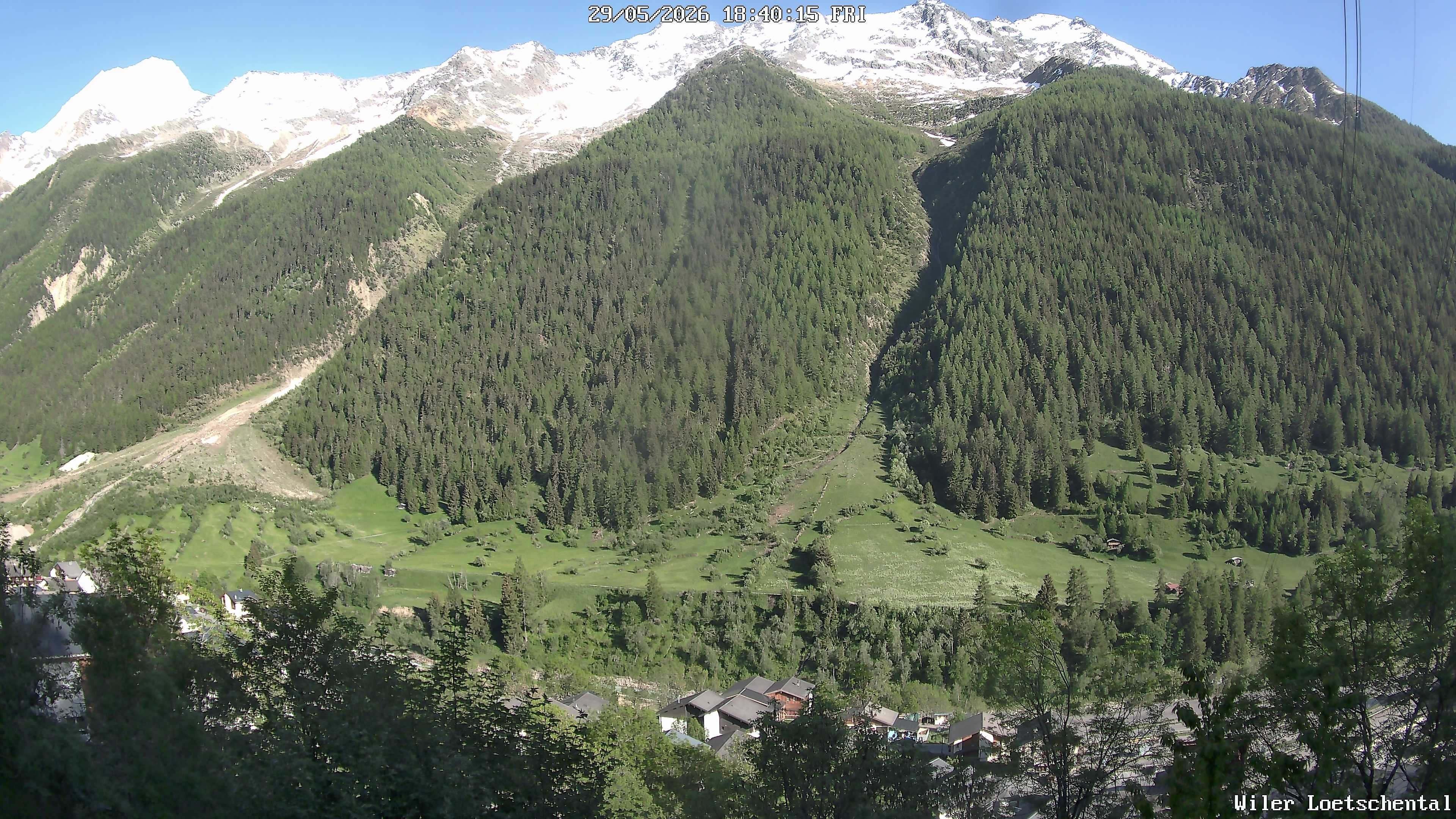Archiv Foto Webcam Lötschental: Blick auf Wilerhorn und Bietschhorn