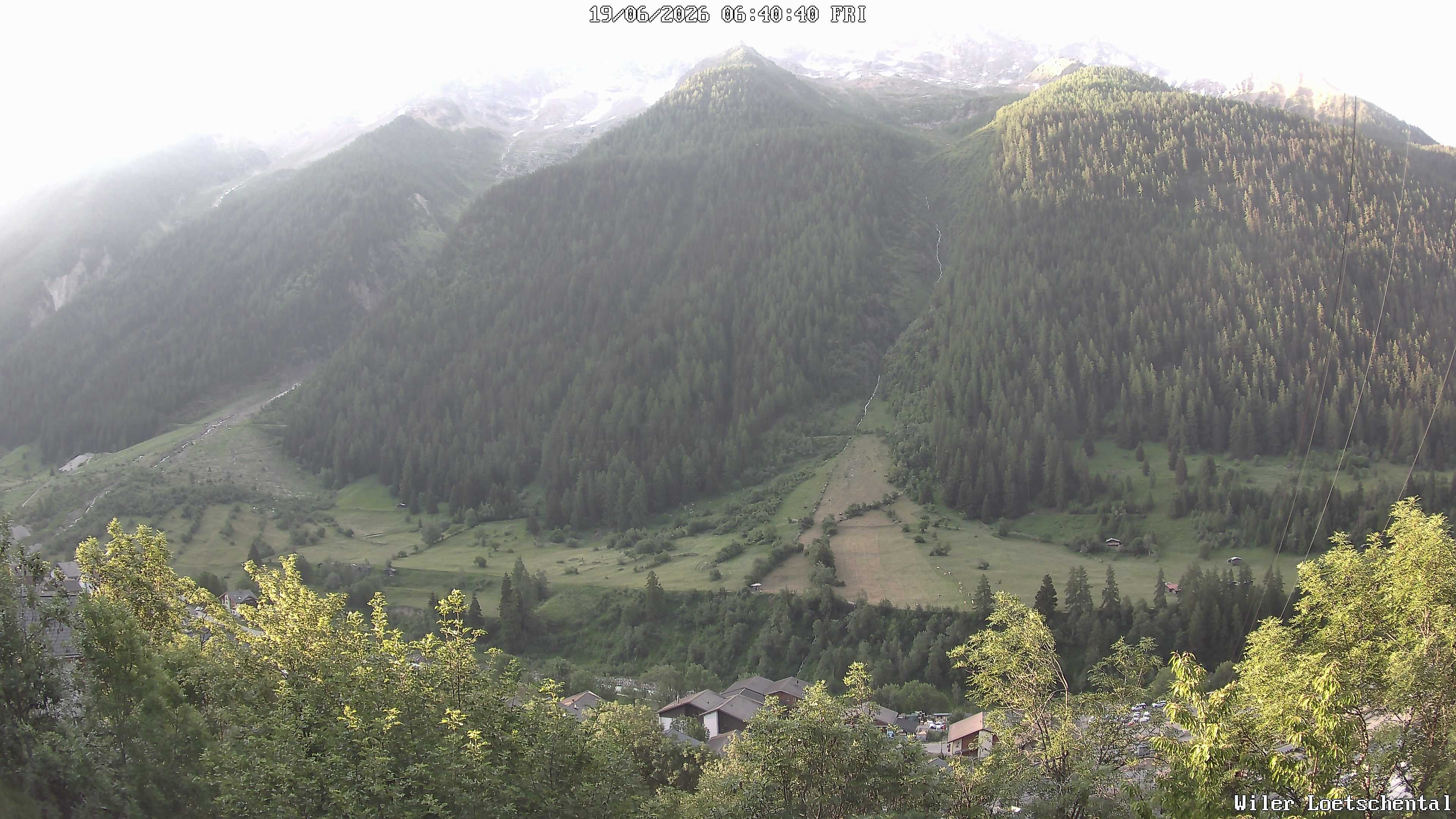 Archiv Foto Webcam Lötschental: Blick auf Wilerhorn und Bietschhorn