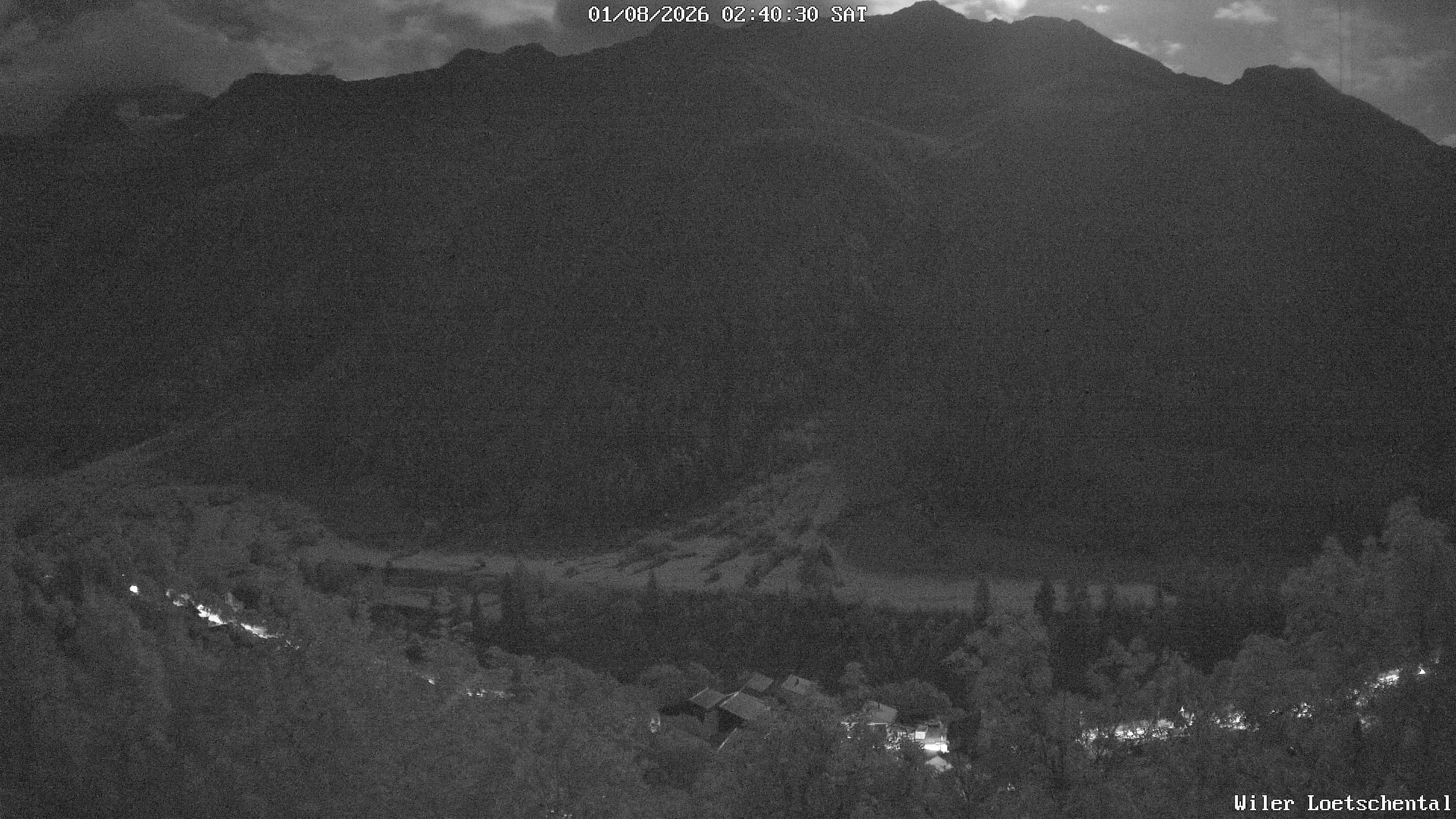 Archived image Webcam Lötschental Valley - View Wiler and Bietschhorn