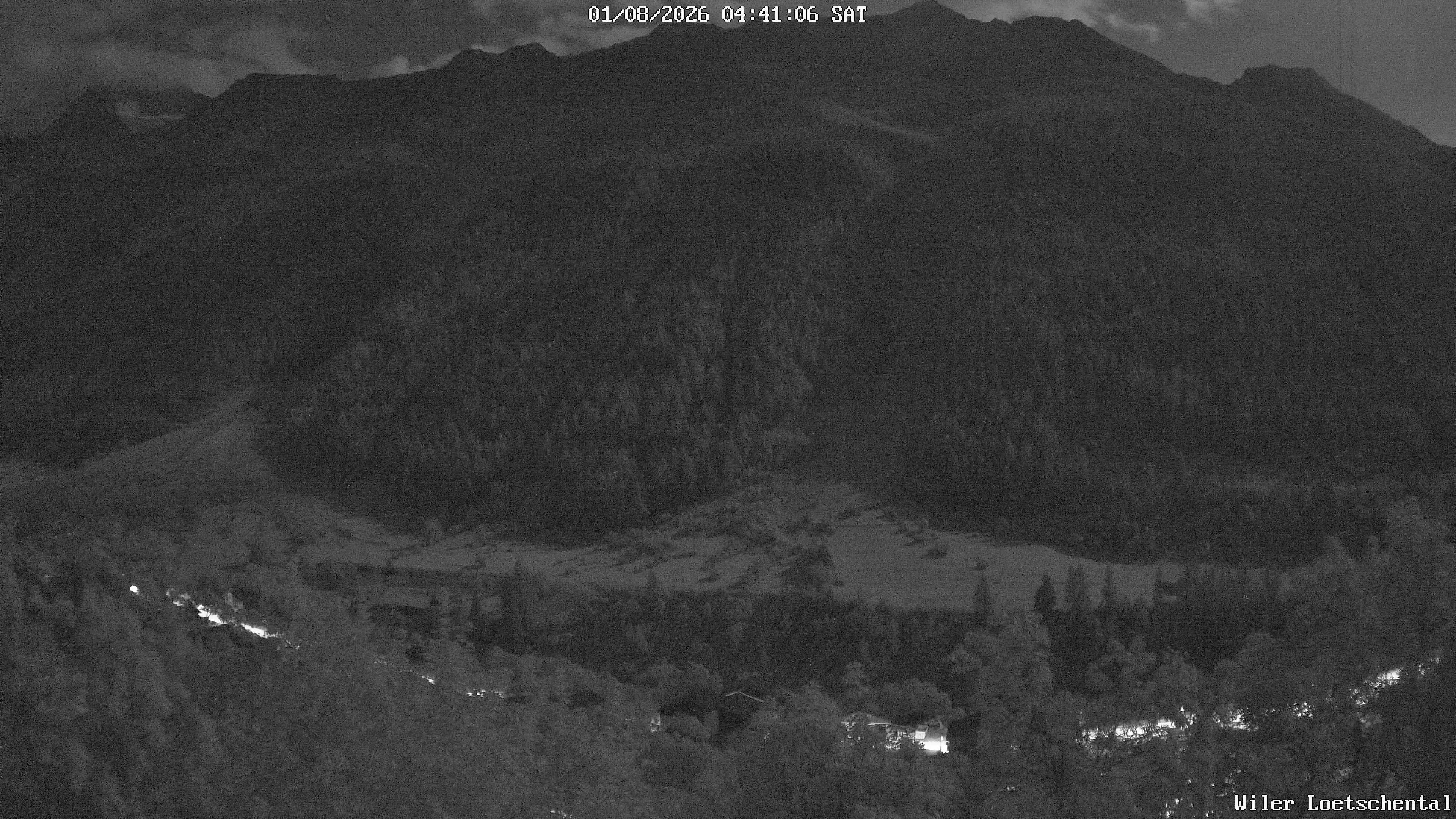 Archived image Webcam Lötschental Valley - View Wiler and Bietschhorn