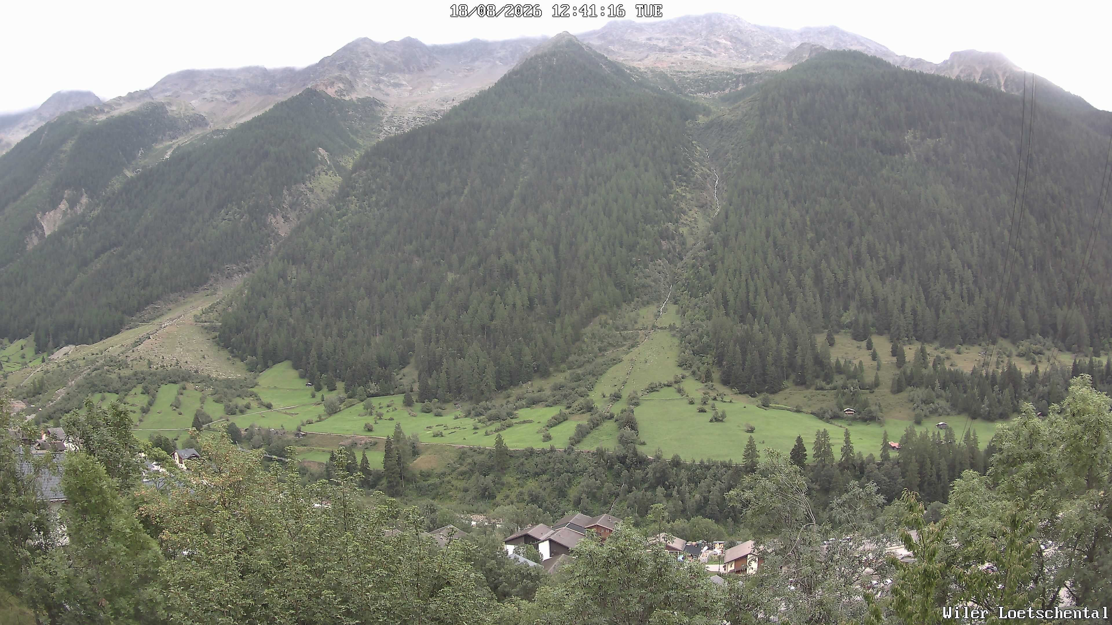 Archiv Foto Webcam Lötschental: Blick auf Wilerhorn und Bietschhorn