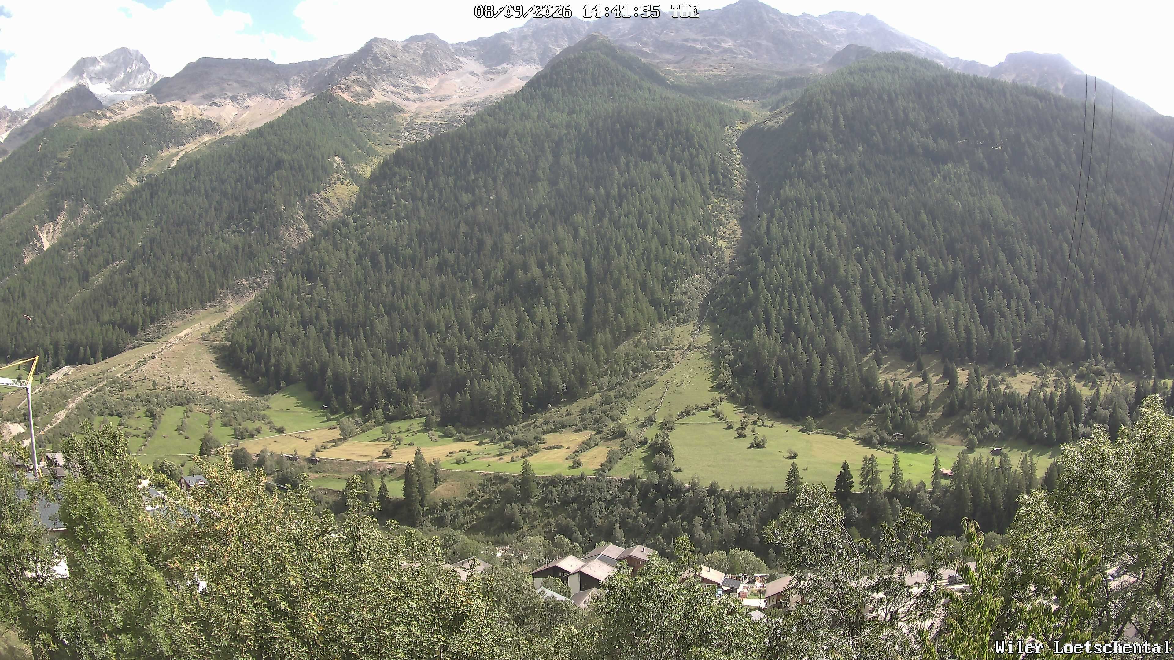 Archiv Foto Webcam Lötschental: Blick auf Wilerhorn und Bietschhorn