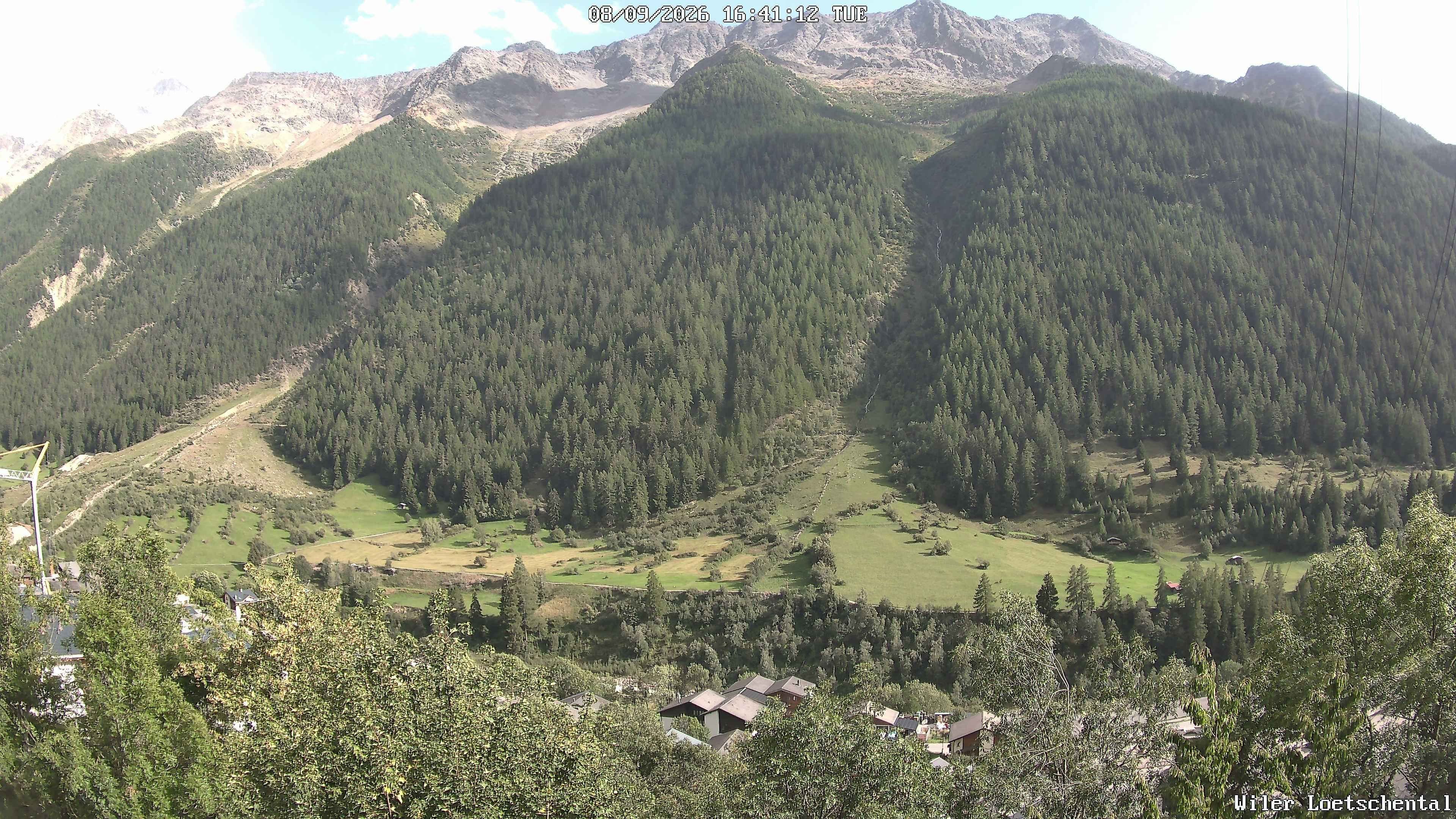 Archiv Foto Webcam Lötschental: Blick auf Wilerhorn und Bietschhorn