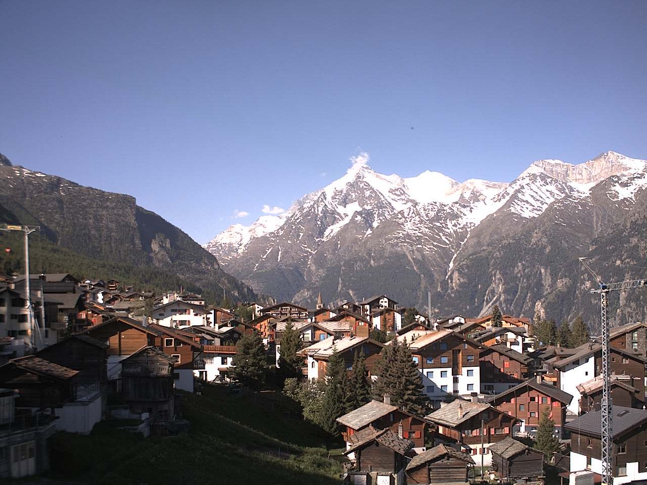 Archiv Foto Webcam Grächen: Ferienwohnungen Soldanella