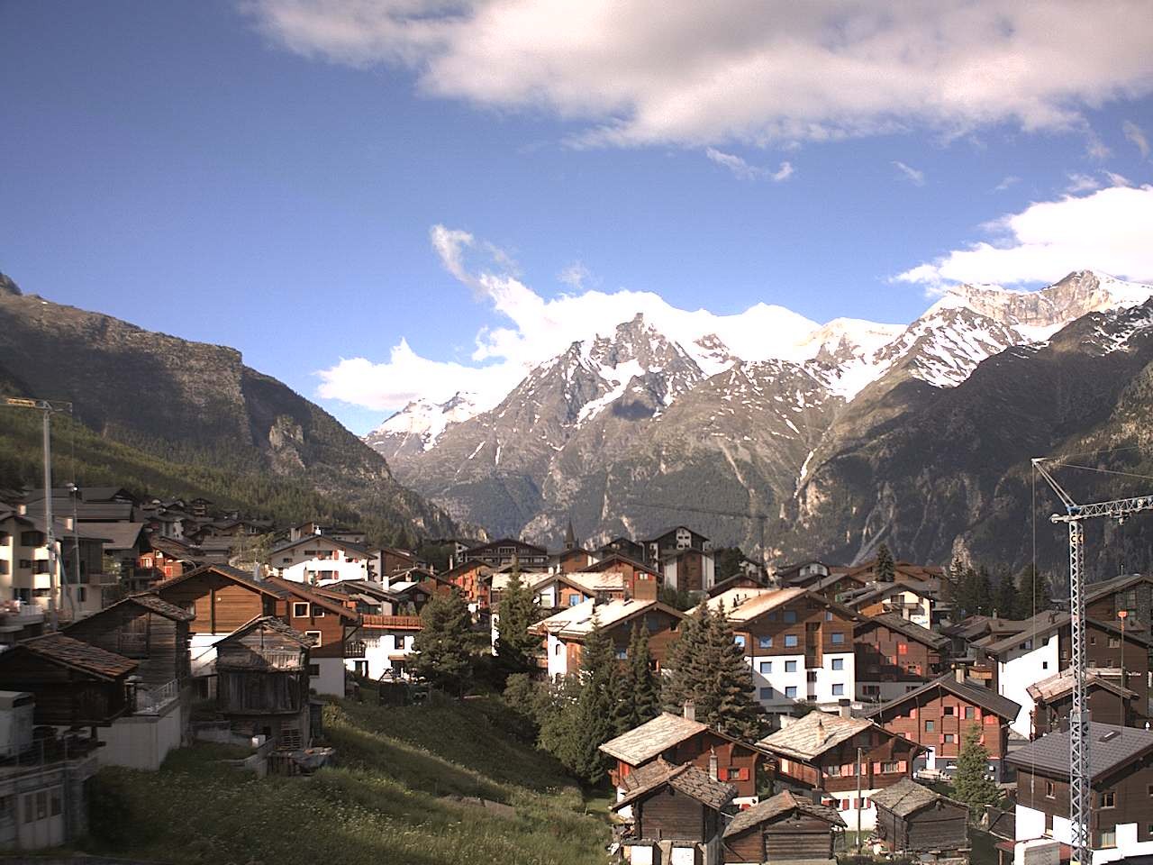 Archiv Foto Webcam Grächen: Ferienwohnungen Soldanella