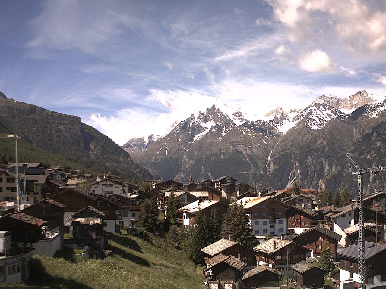 Archiv Foto Webcam Grächen: Ferienwohnungen Soldanella