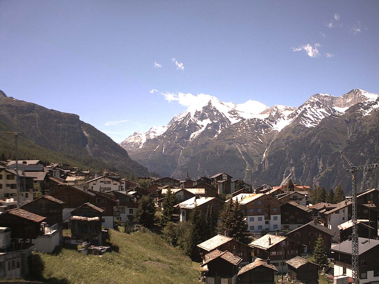 Archiv Foto Webcam Grächen: Ferienwohnungen Soldanella