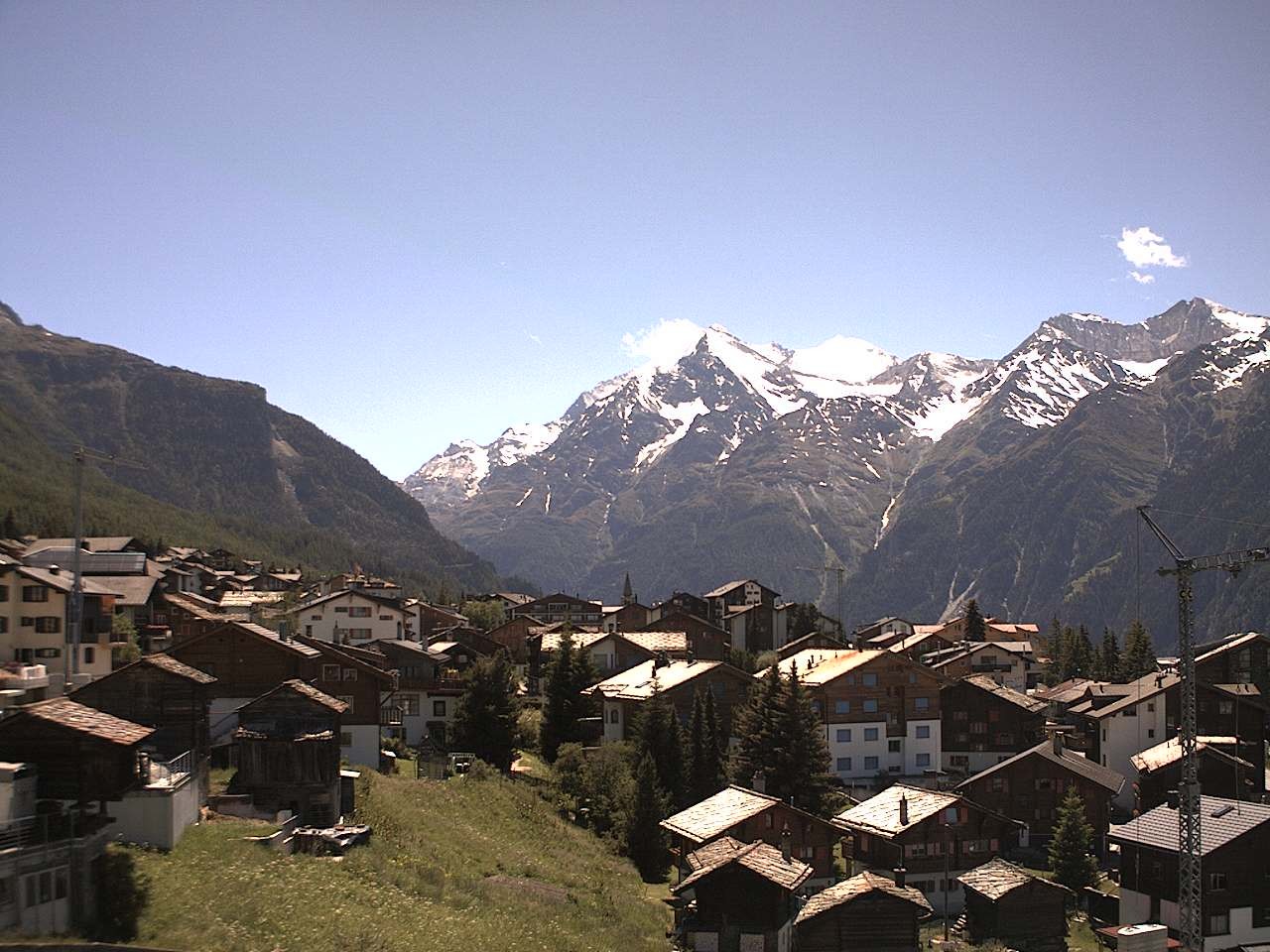 Archiv Foto Webcam Grächen: Ferienwohnungen Soldanella