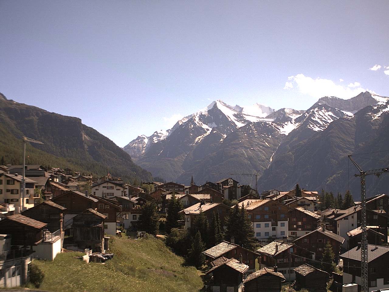 Archiv Foto Webcam Grächen: Ferienwohnungen Soldanella