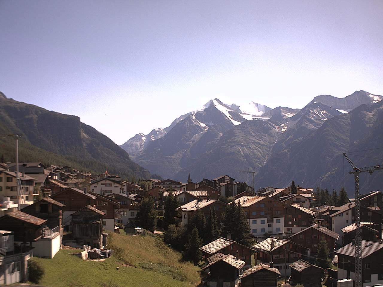 Archiv Foto Webcam Grächen: Ferienwohnungen Soldanella