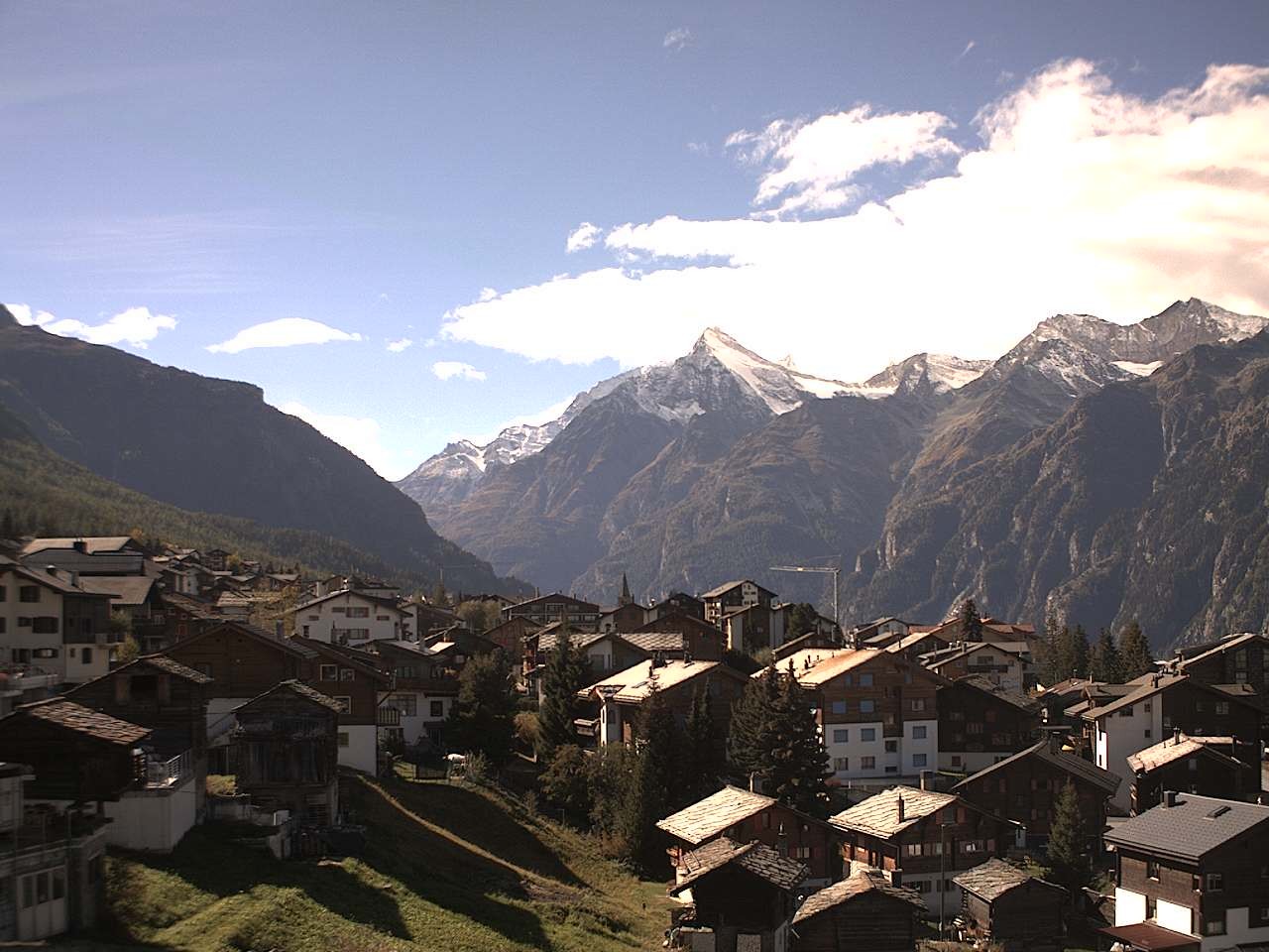 Archiv Foto Webcam Grächen: Ferienwohnungen Soldanella