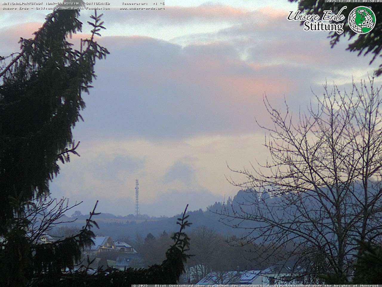 Archiv Foto Webcam Idar-Oberstein: Blick von Göttschied über die Höhen des Hunsrücks