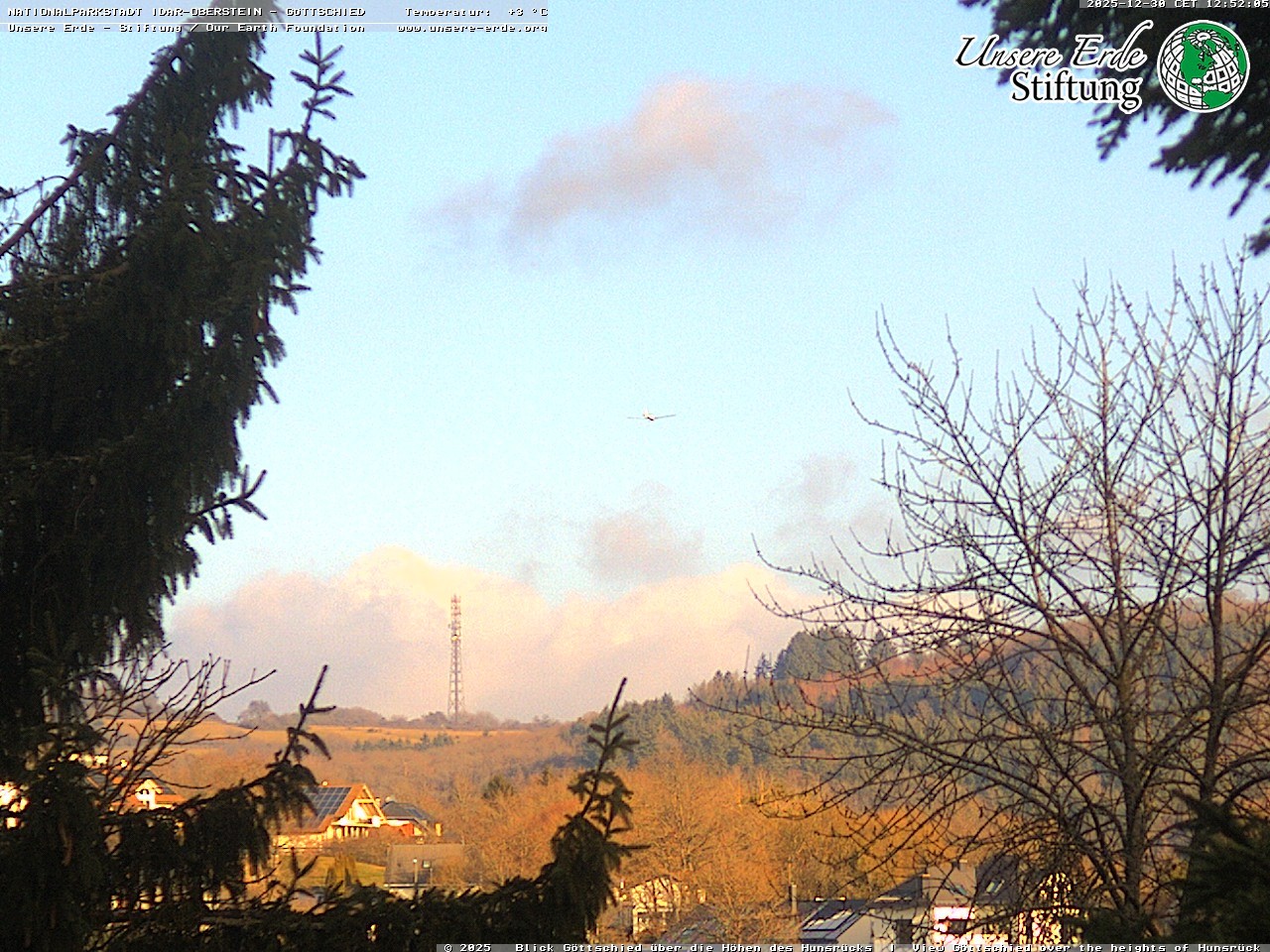 Archiv Foto Webcam Idar-Oberstein: Blick von Göttschied über die Höhen des Hunsrücks