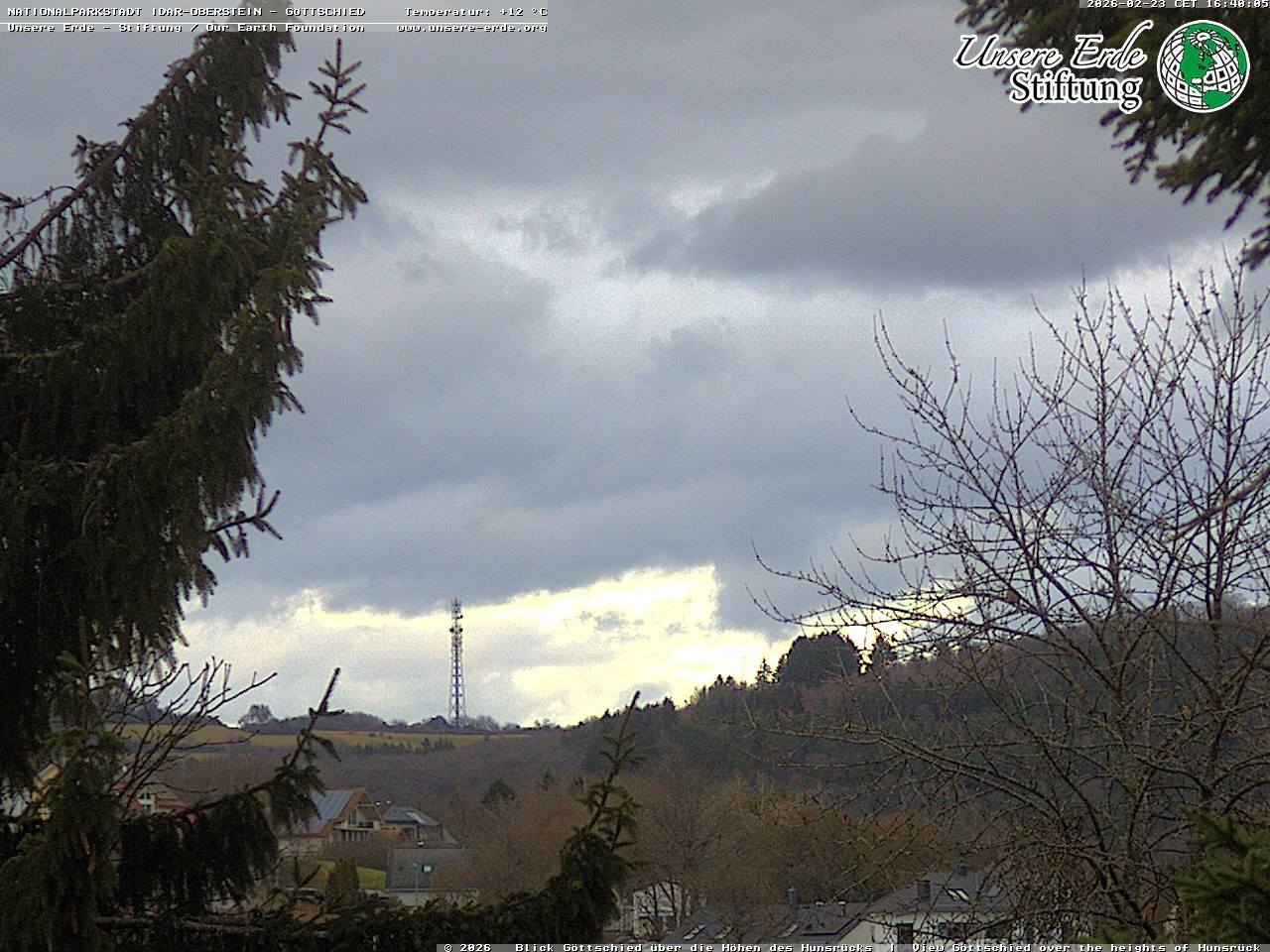 Archiv Foto Webcam Idar-Oberstein: Blick von Göttschied über die Höhen des Hunsrücks