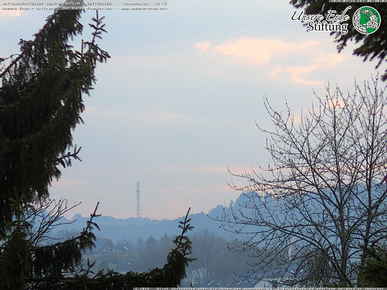 Archiv Foto Webcam Idar-Oberstein: Blick von Göttschied über die Höhen des Hunsrücks