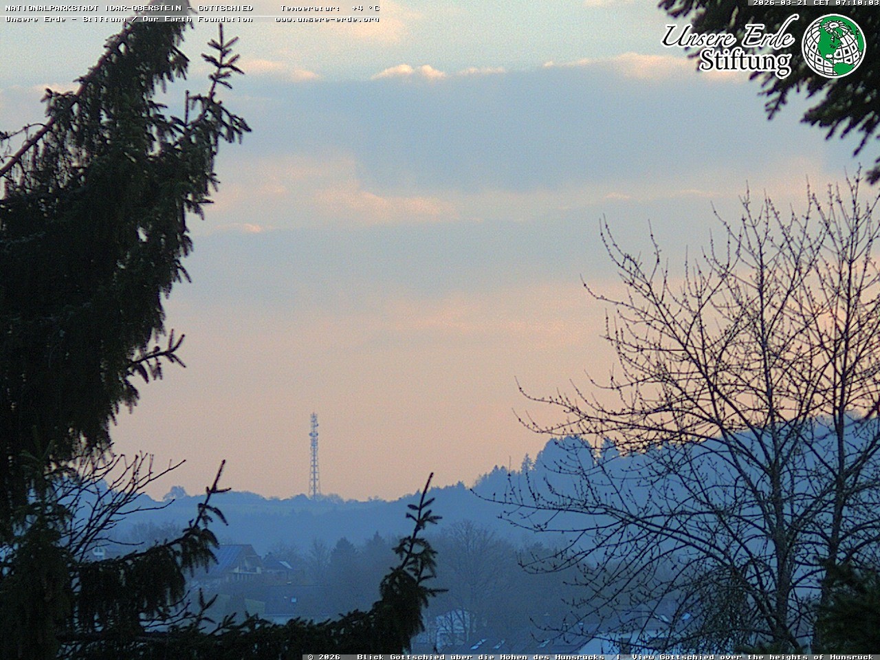 Archiv Foto Webcam Idar-Oberstein: Blick von Göttschied über die Höhen des Hunsrücks