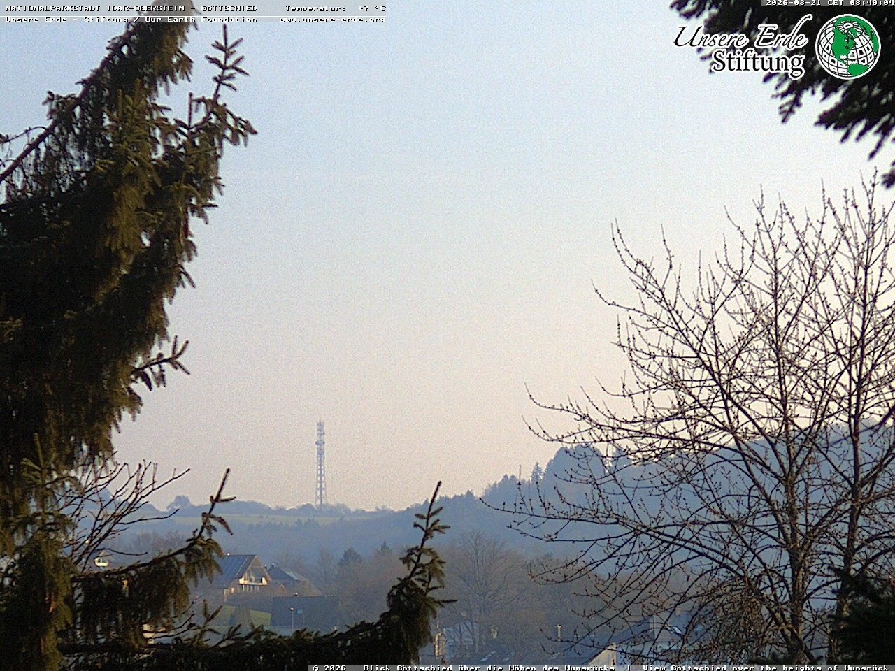Archiv Foto Webcam Idar-Oberstein: Blick von Göttschied über die Höhen des Hunsrücks