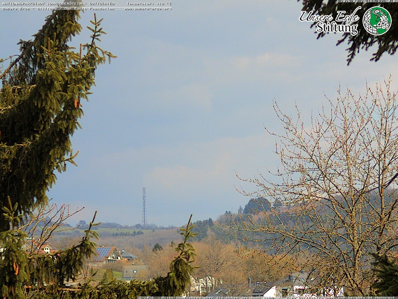 Archiv Foto Webcam Idar-Oberstein: Blick von Göttschied über die Höhen des Hunsrücks