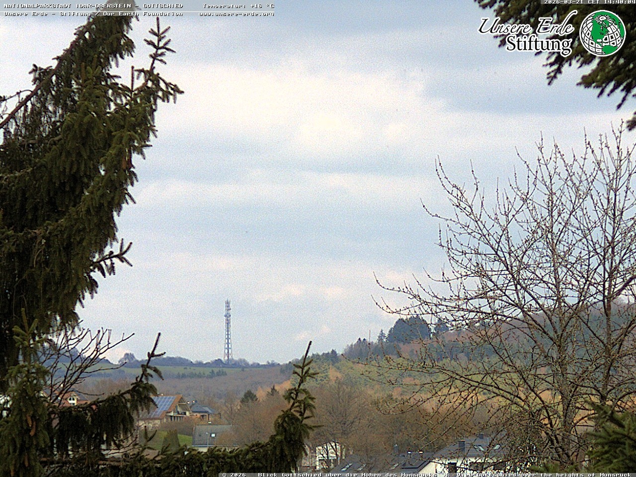 Archiv Foto Webcam Idar-Oberstein: Blick von Göttschied über die Höhen des Hunsrücks