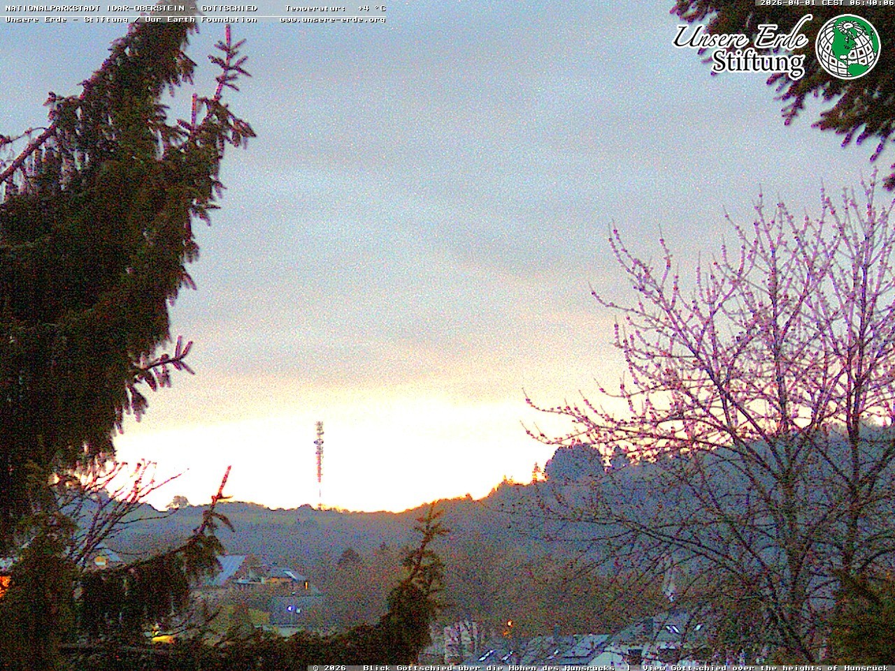 Archiv Foto Webcam Idar-Oberstein: Blick von Göttschied über die Höhen des Hunsrücks