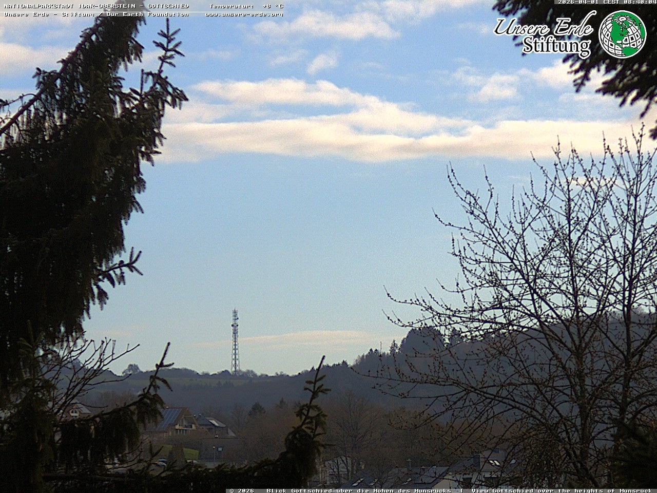 Archiv Foto Webcam Idar-Oberstein: Blick von Göttschied über die Höhen des Hunsrücks
