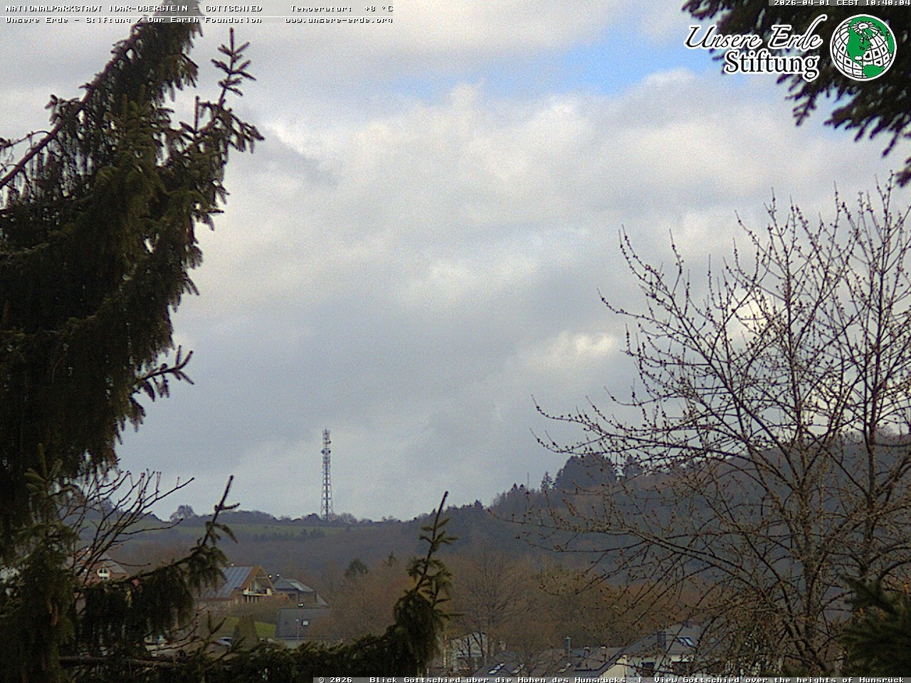 Archiv Foto Webcam Idar-Oberstein: Blick von Göttschied über die Höhen des Hunsrücks
