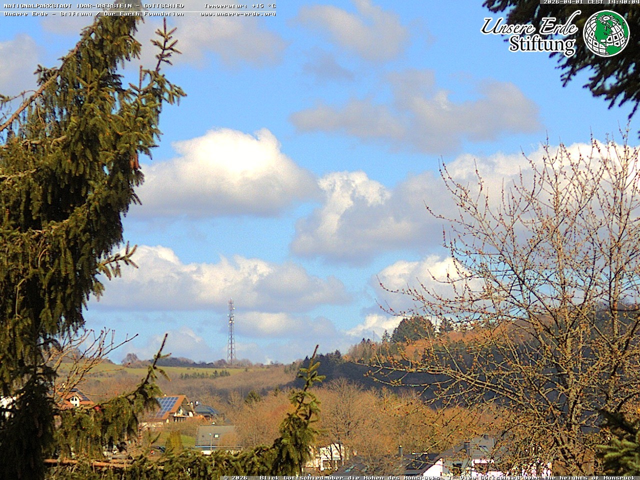 Archiv Foto Webcam Idar-Oberstein: Blick von Göttschied über die Höhen des Hunsrücks