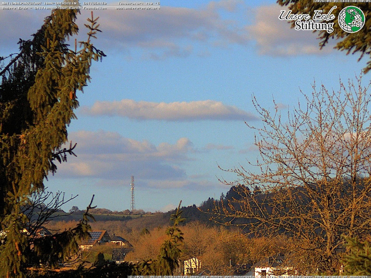 Archiv Foto Webcam Idar-Oberstein: Blick von Göttschied über die Höhen des Hunsrücks