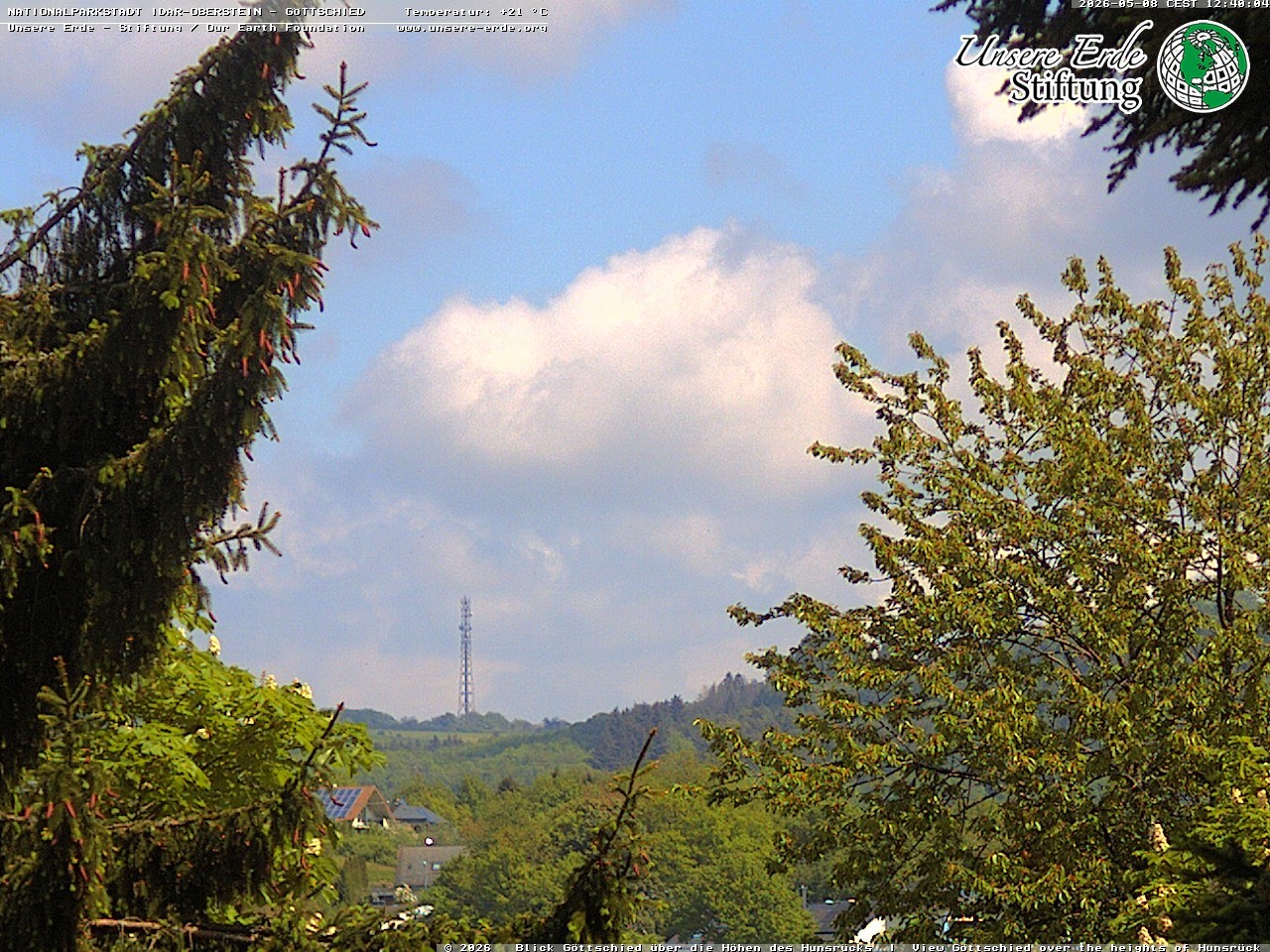 Archiv Foto Webcam Idar-Oberstein: Blick von Göttschied über die Höhen des Hunsrücks