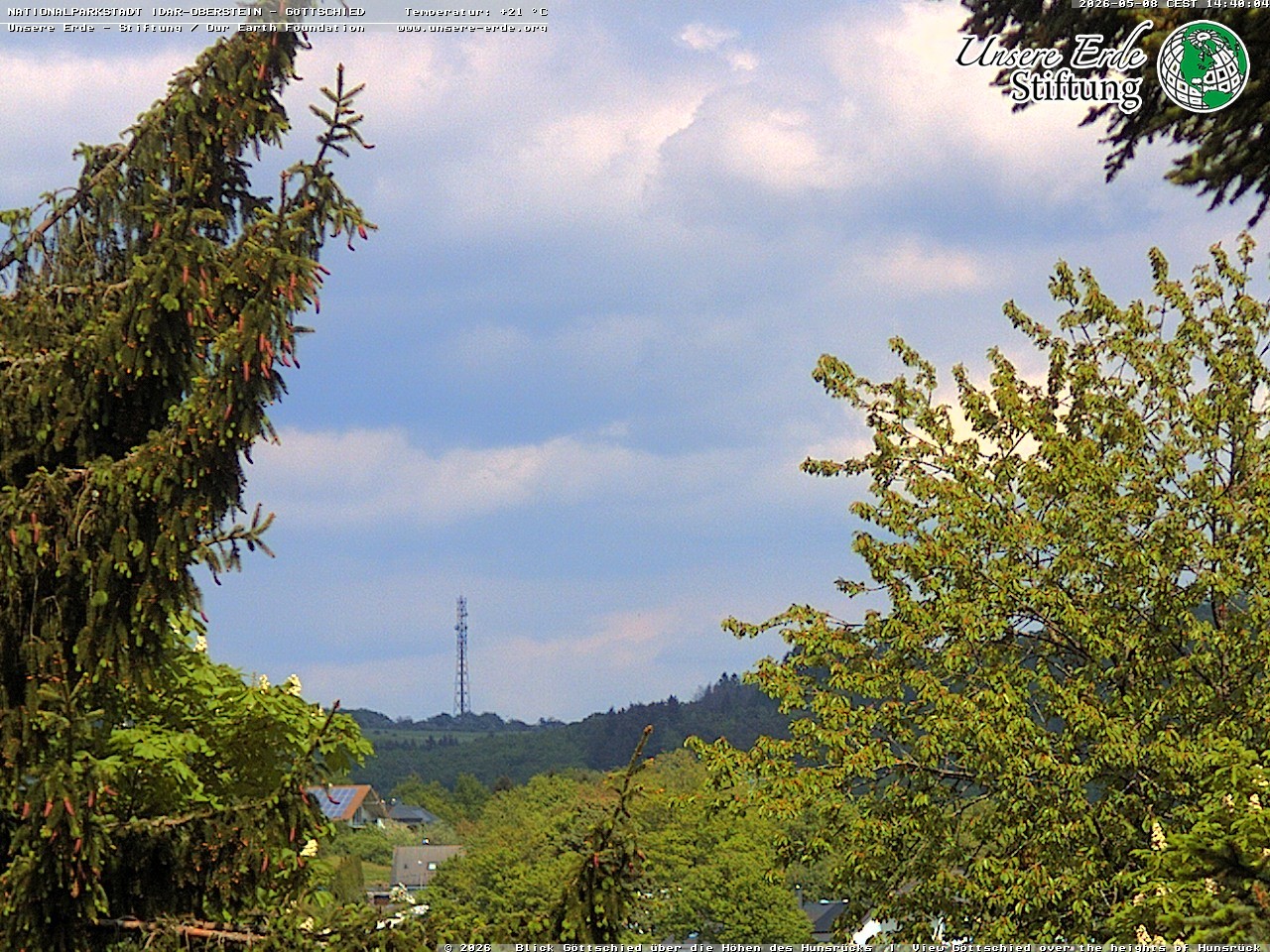 Archiv Foto Webcam Idar-Oberstein: Blick von Göttschied über die Höhen des Hunsrücks