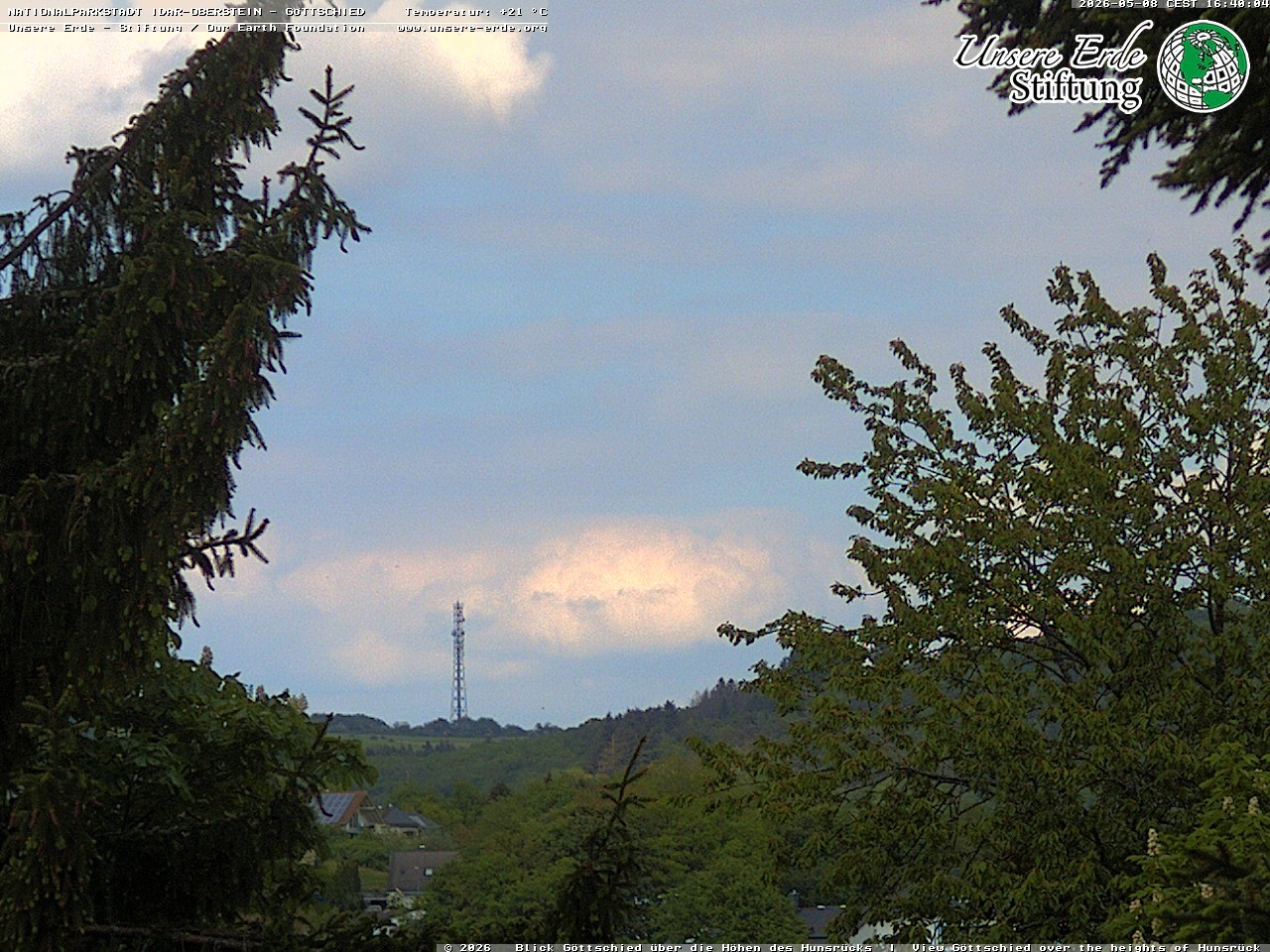 Archiv Foto Webcam Idar-Oberstein: Blick von Göttschied über die Höhen des Hunsrücks