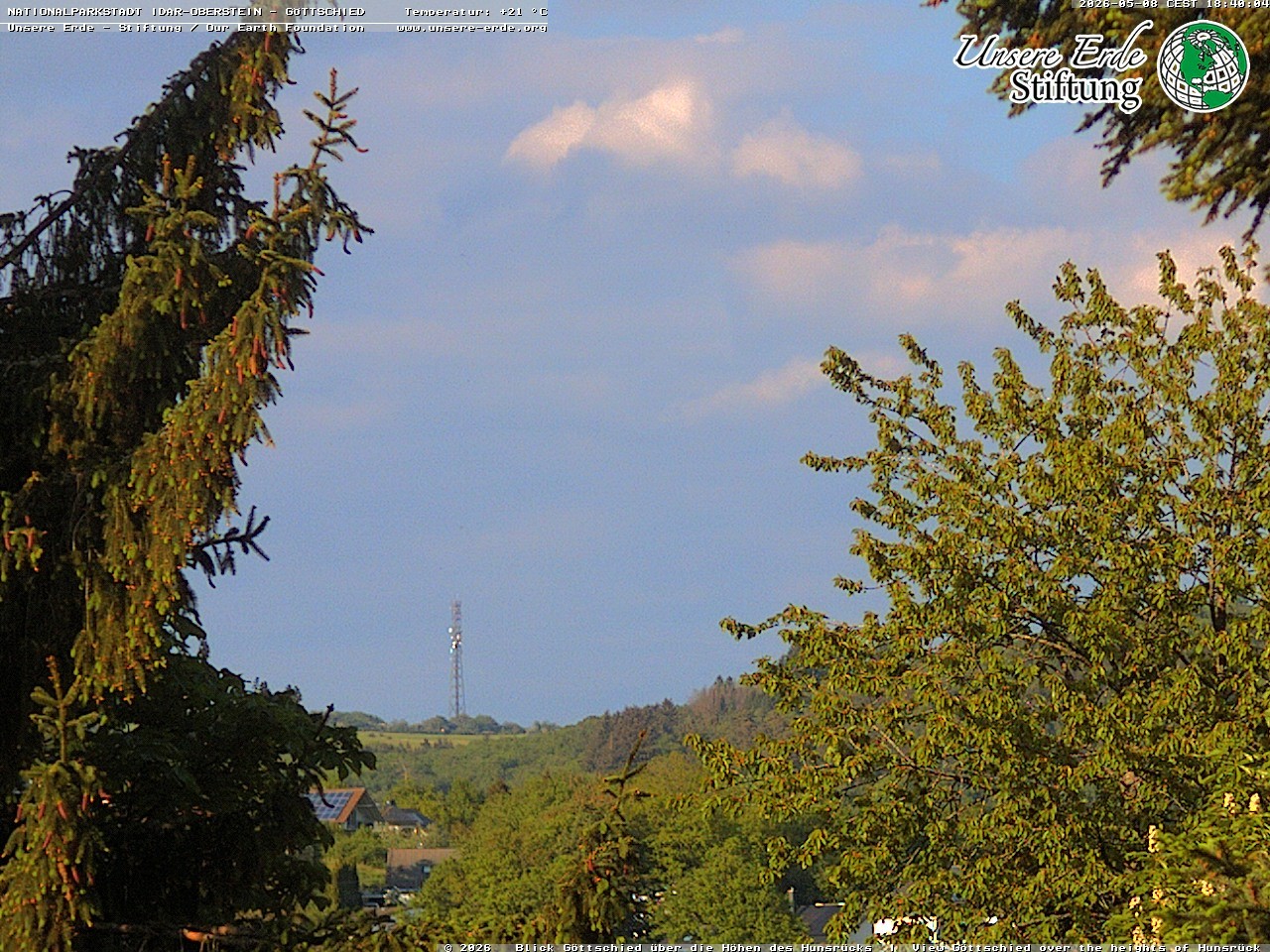 Archiv Foto Webcam Idar-Oberstein: Blick von Göttschied über die Höhen des Hunsrücks