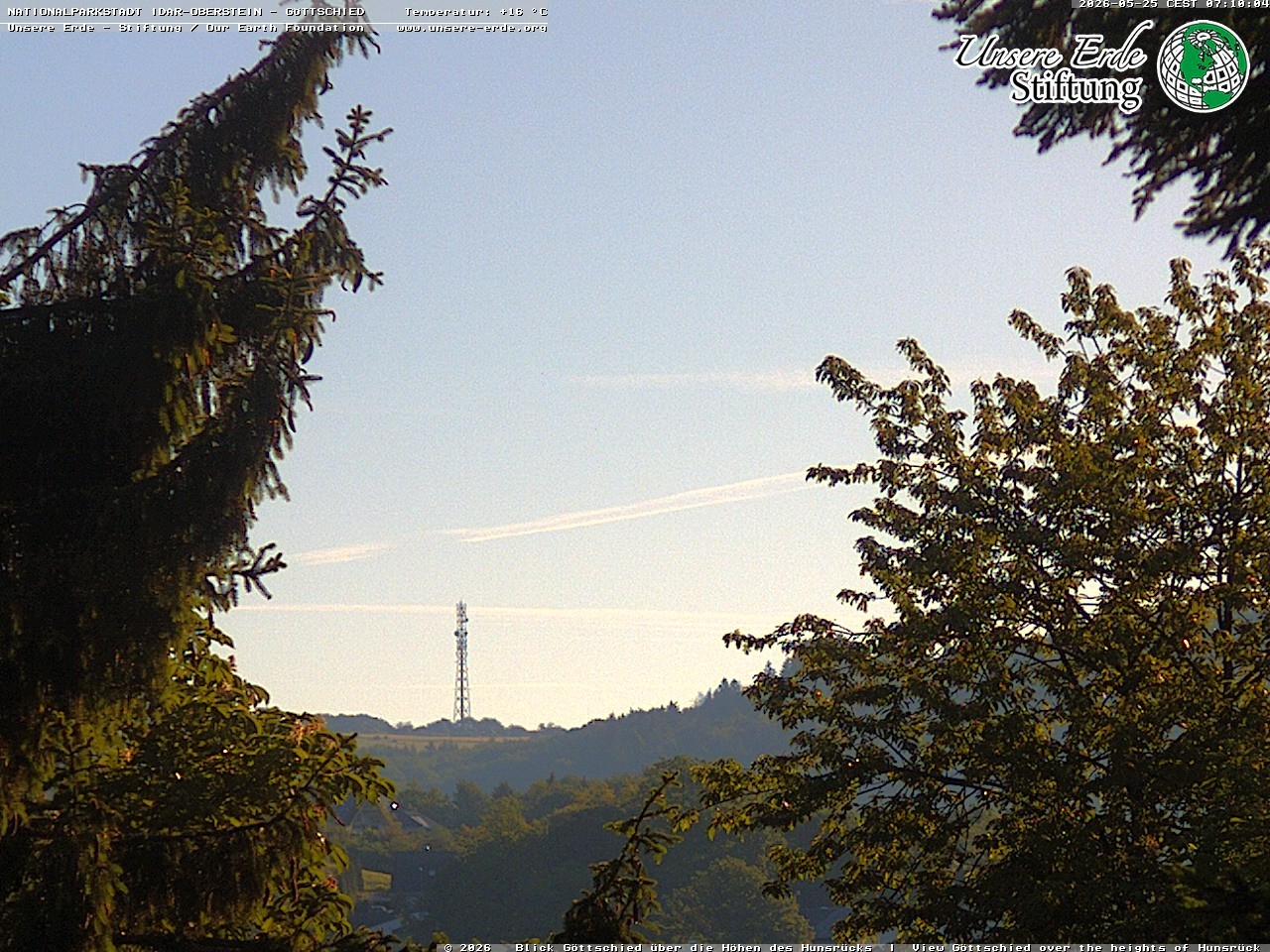 Archiv Foto Webcam Idar-Oberstein: Blick von Göttschied über die Höhen des Hunsrücks