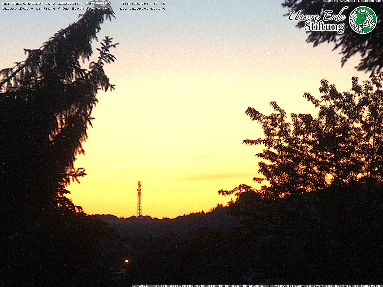 Archiv Foto Webcam Idar-Oberstein: Blick von Göttschied über die Höhen des Hunsrücks