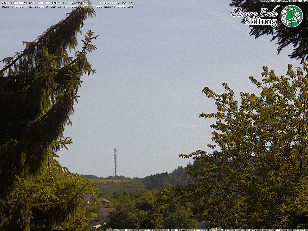 Archiv Foto Webcam Idar-Oberstein: Blick von Göttschied über die Höhen des Hunsrücks