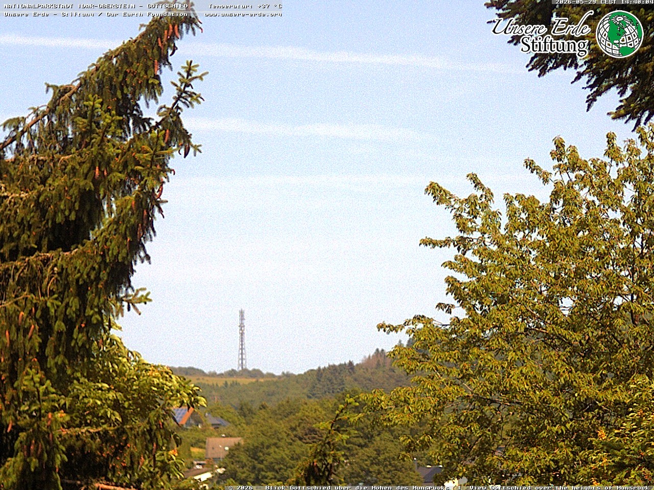 Archiv Foto Webcam Idar-Oberstein: Blick von Göttschied über die Höhen des Hunsrücks