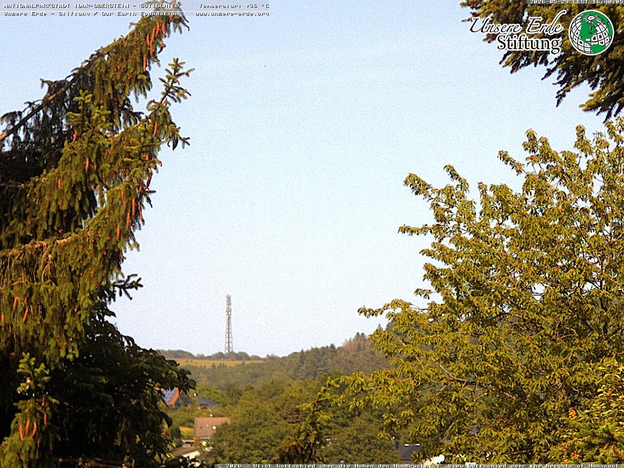 Archiv Foto Webcam Idar-Oberstein: Blick von Göttschied über die Höhen des Hunsrücks