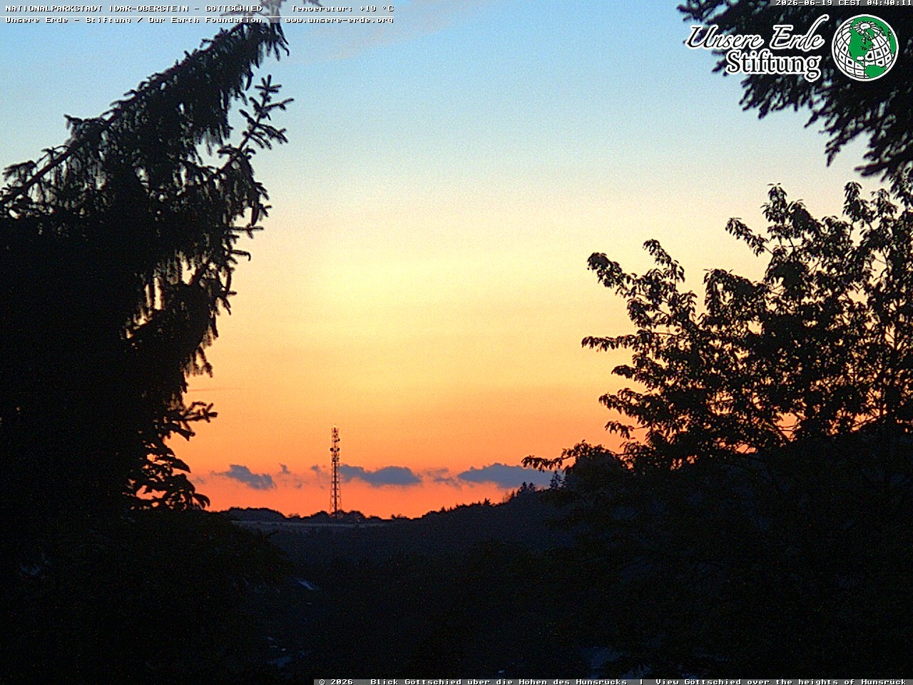Archiv Foto Webcam Idar-Oberstein: Blick von Göttschied über die Höhen des Hunsrücks