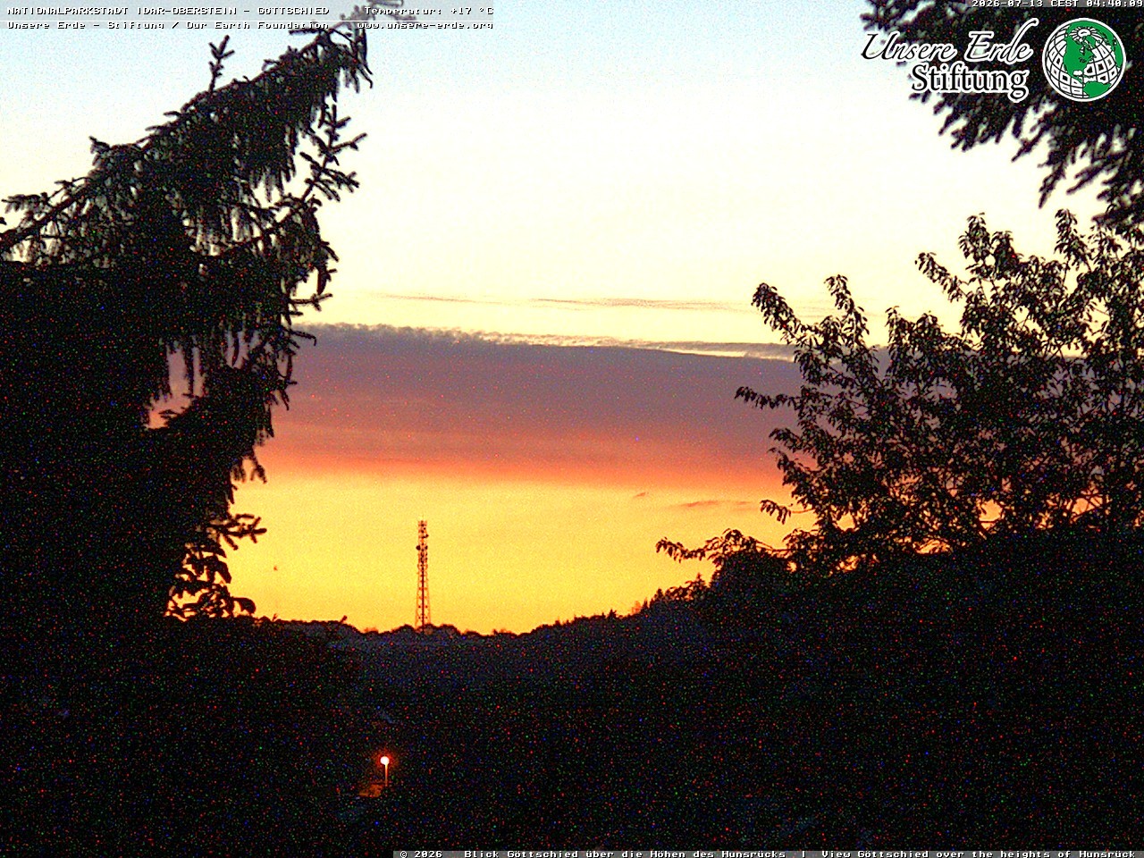 Archiv Foto Webcam Idar-Oberstein: Blick von Göttschied über die Höhen des Hunsrücks