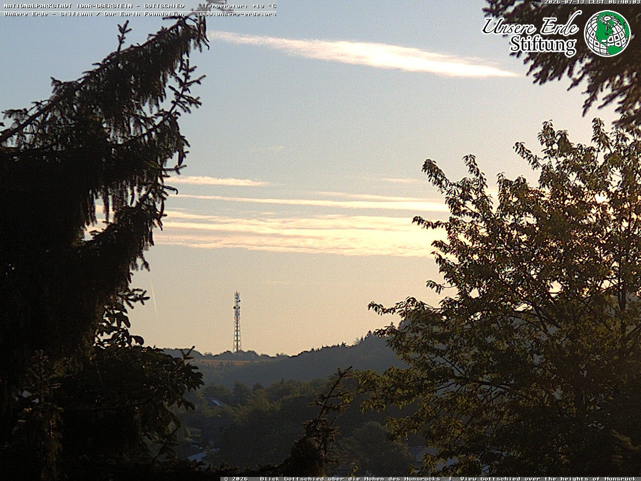Archiv Foto Webcam Idar-Oberstein: Blick von Göttschied über die Höhen des Hunsrücks