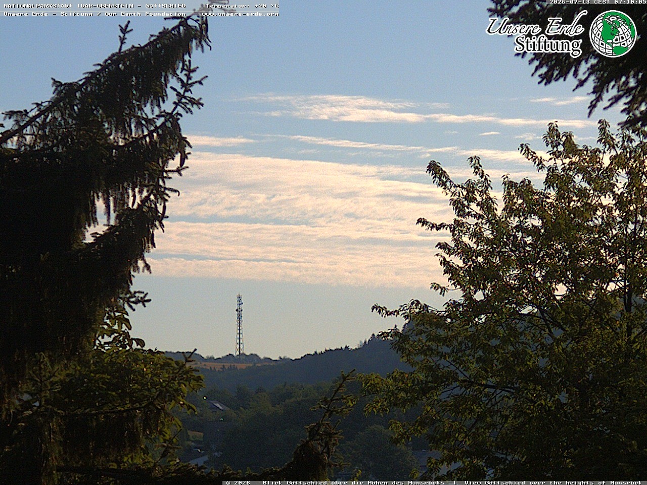 Archiv Foto Webcam Idar-Oberstein: Blick von Göttschied über die Höhen des Hunsrücks