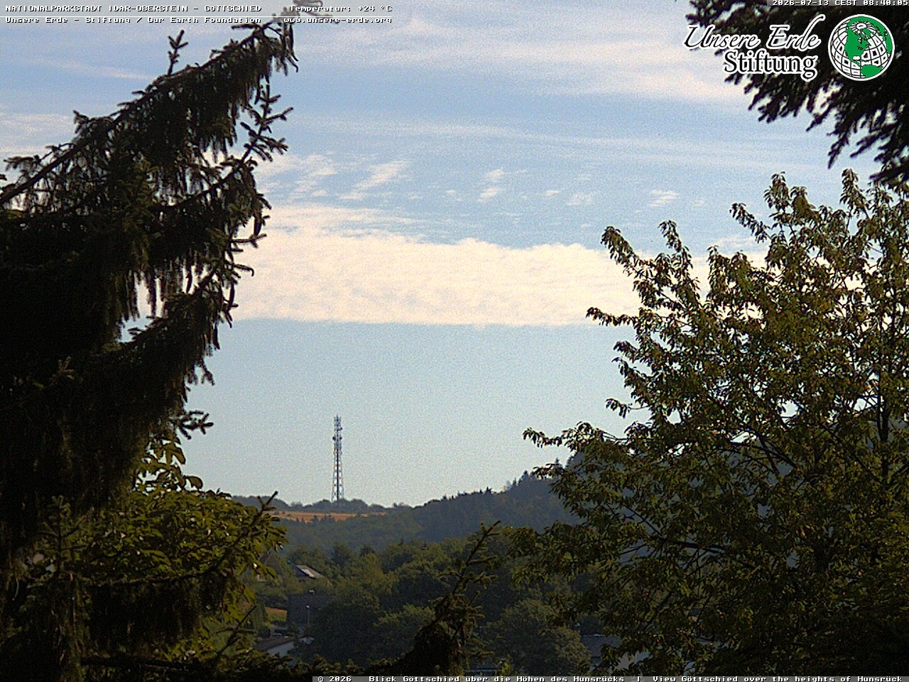 Archiv Foto Webcam Idar-Oberstein: Blick von Göttschied über die Höhen des Hunsrücks