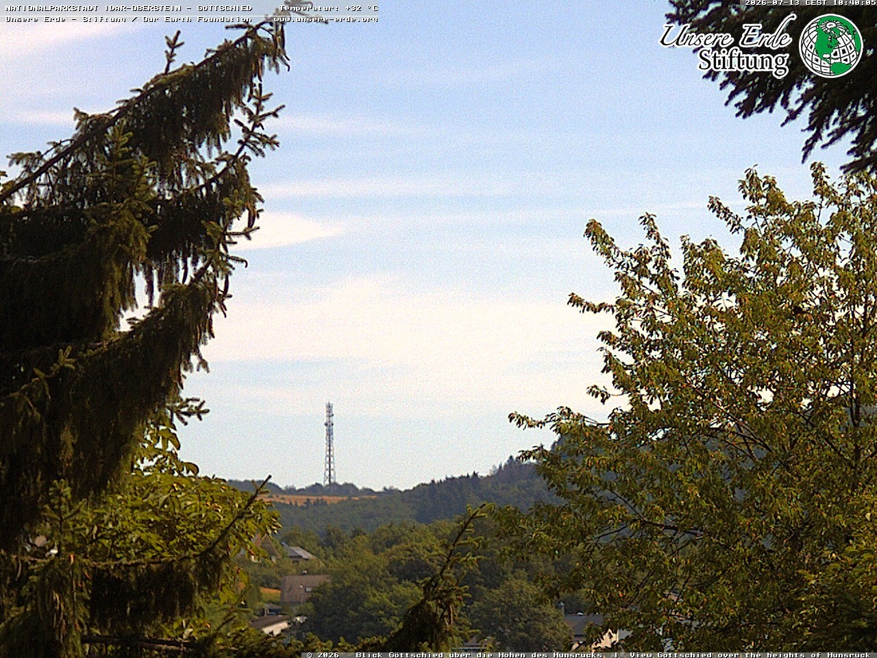 Archiv Foto Webcam Idar-Oberstein: Blick von Göttschied über die Höhen des Hunsrücks