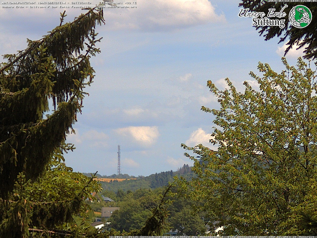 Archiv Foto Webcam Idar-Oberstein: Blick von Göttschied über die Höhen des Hunsrücks