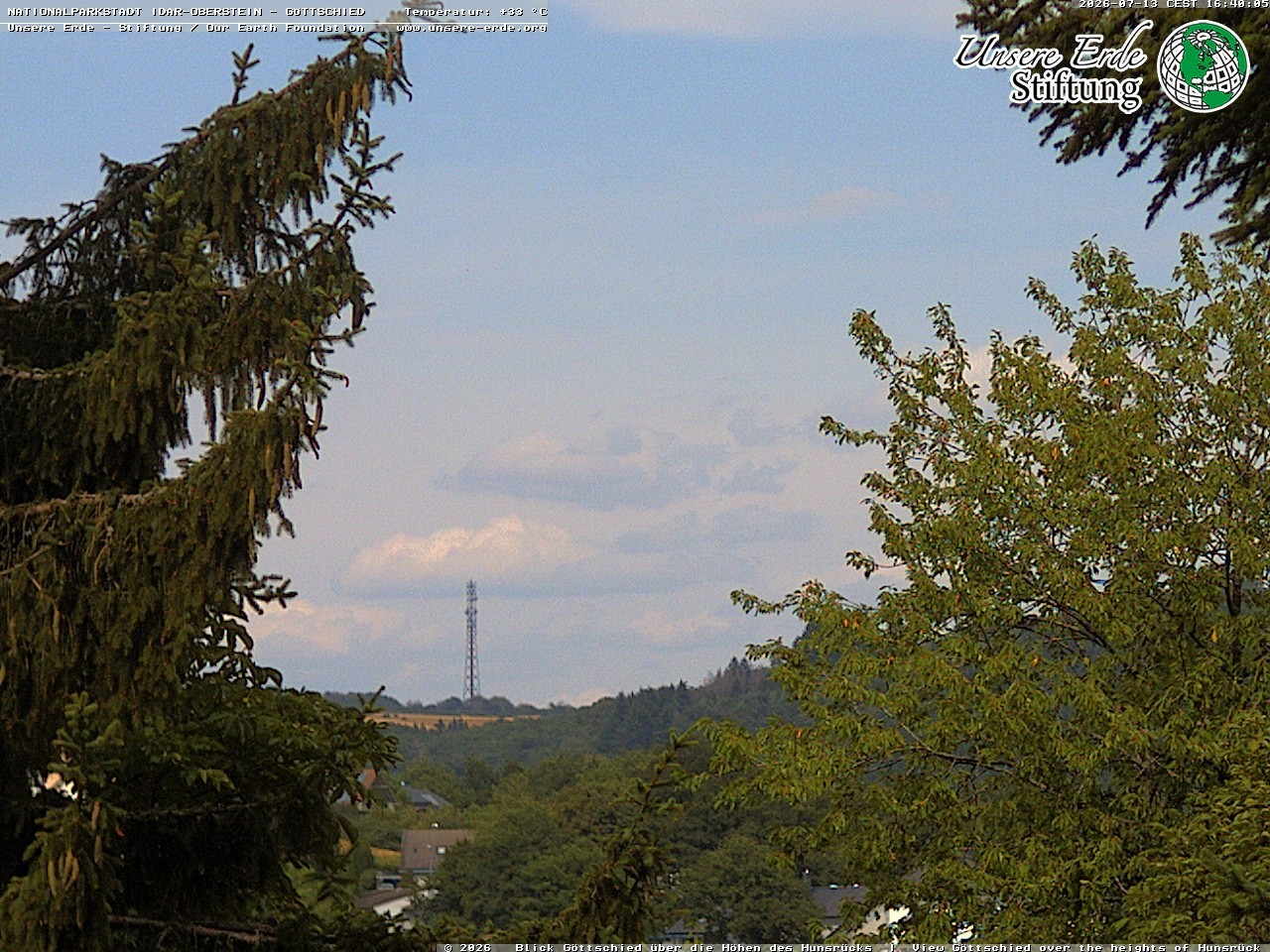Archiv Foto Webcam Idar-Oberstein: Blick von Göttschied über die Höhen des Hunsrücks