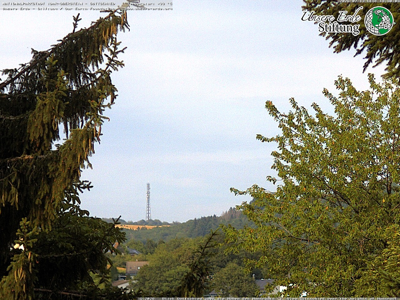 Archiv Foto Webcam Idar-Oberstein: Blick von Göttschied über die Höhen des Hunsrücks